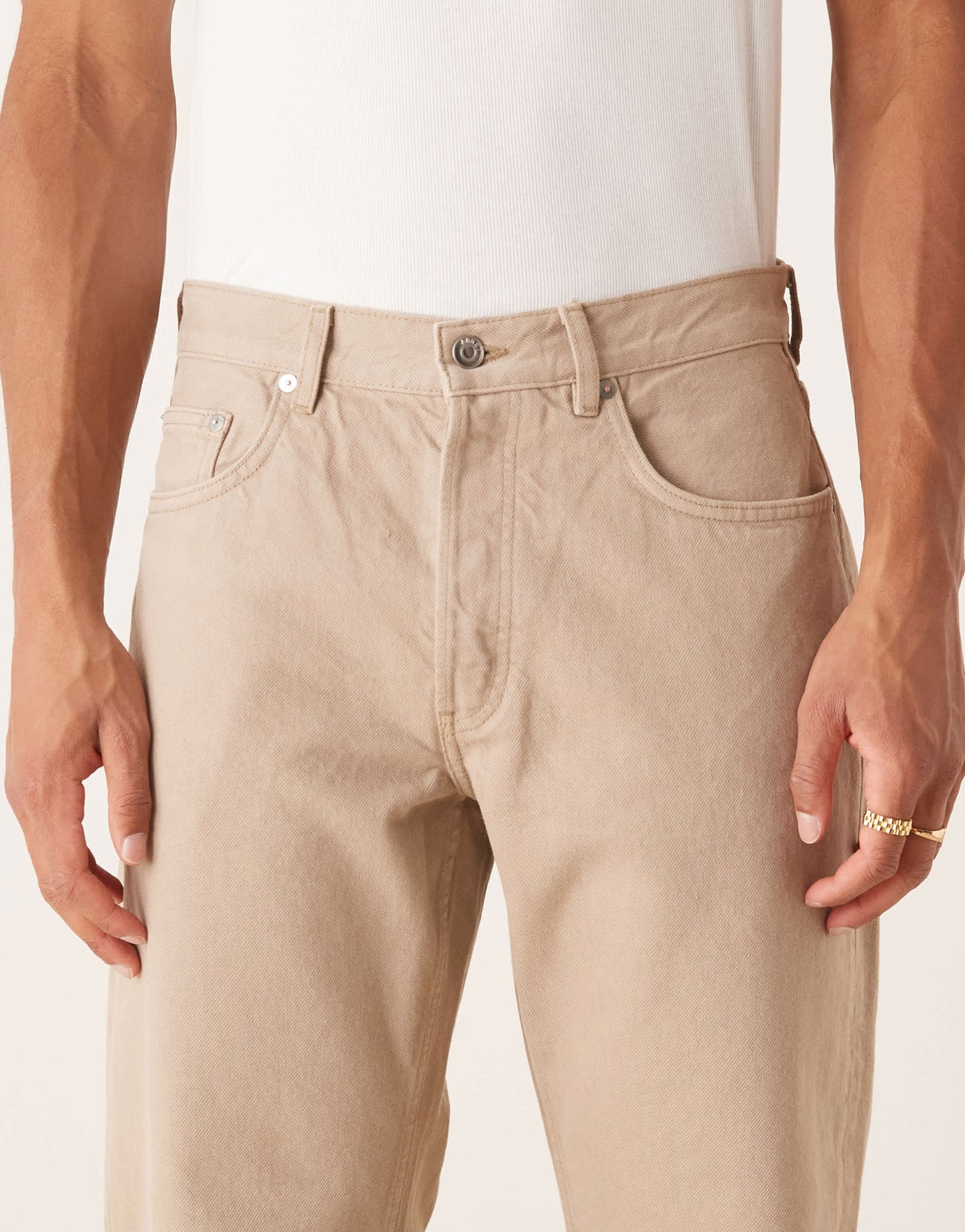 ARKET Ocean loose fit jeans in beige pigment wash