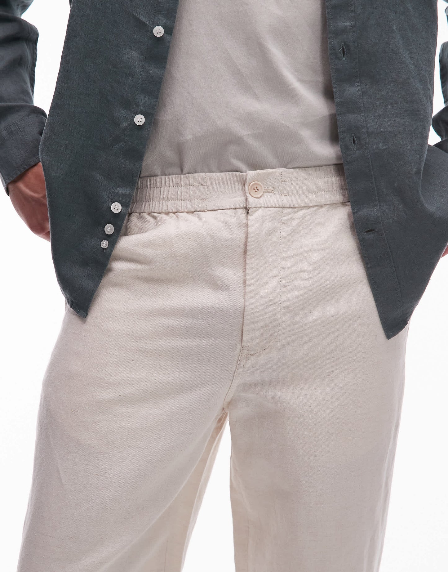 ARKET linen blend trousers in light beige