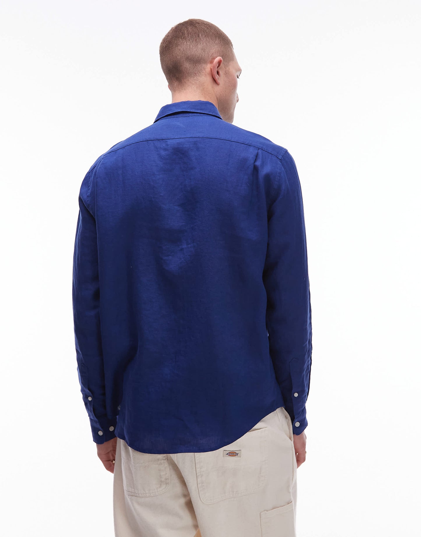 ARKET regular fit linen shirt in royal blue