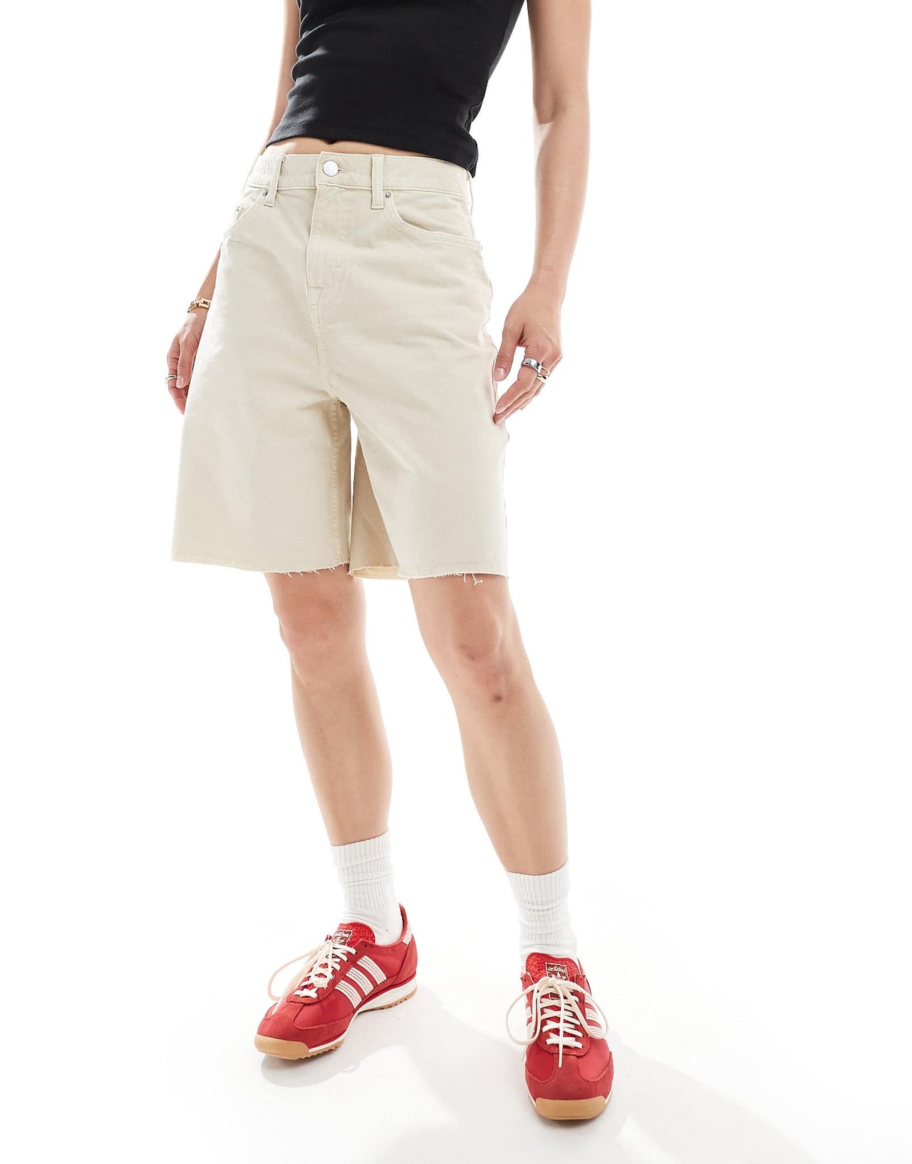 Tommy Jeans relaxed bermuda denim shorts in ecru
