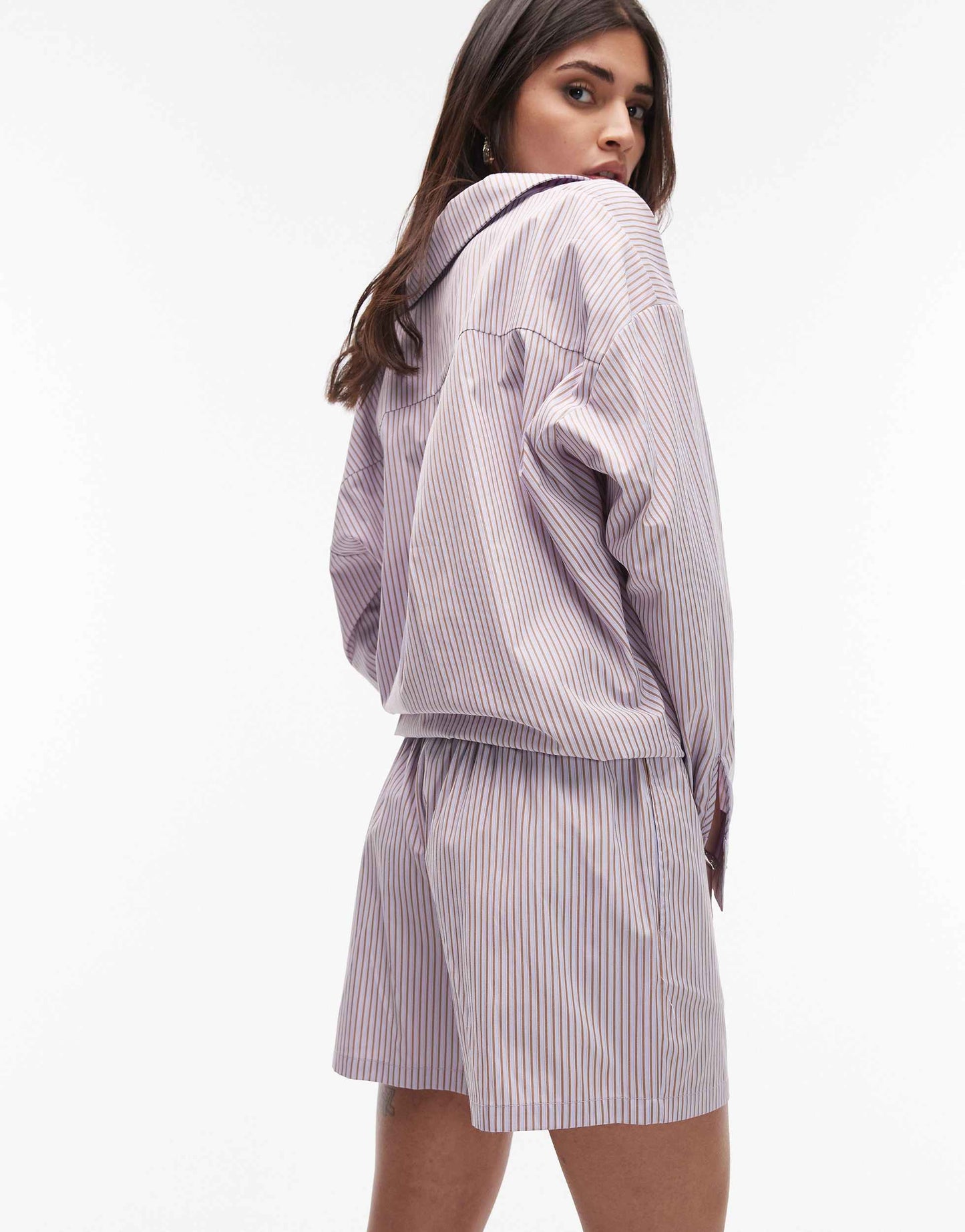 Resume pull on drawstring waist shorts in copper stripe co-ord