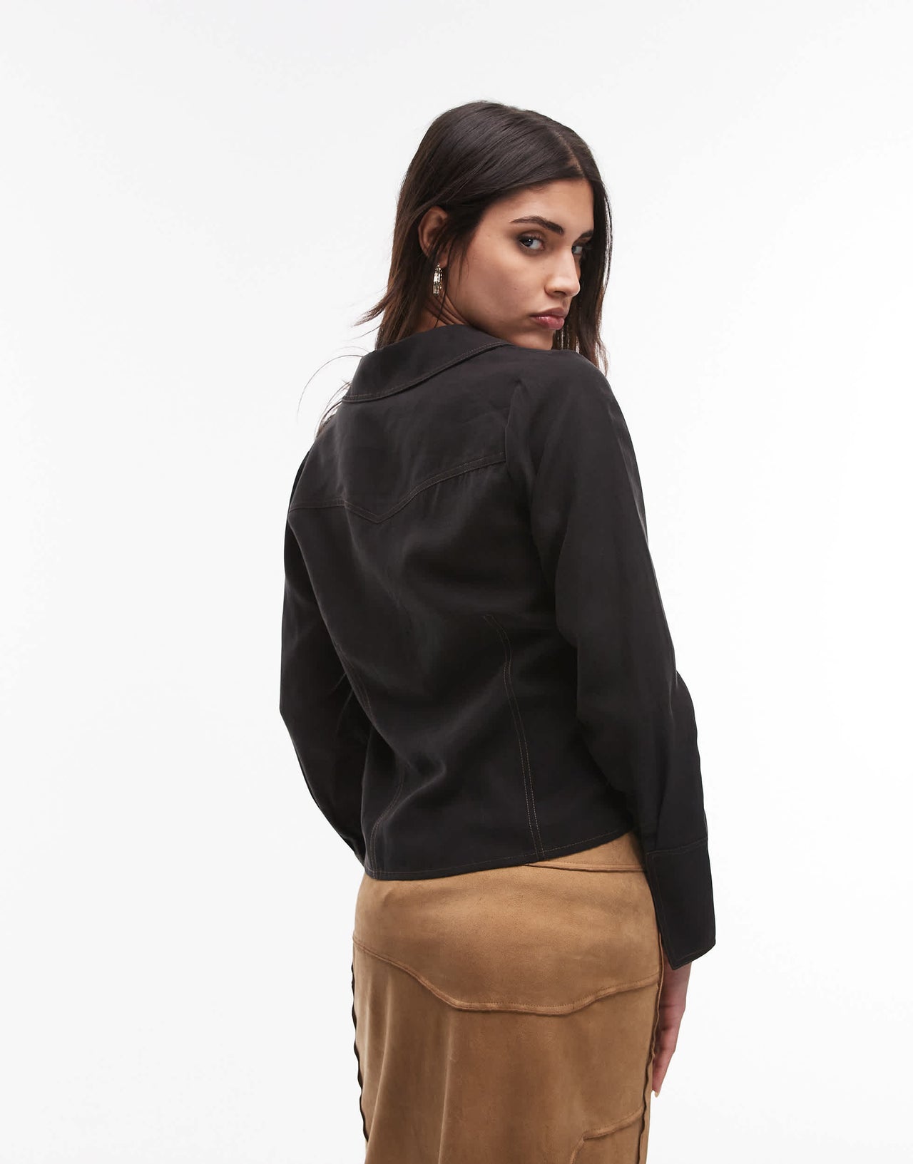 Resume western tie up front top in black