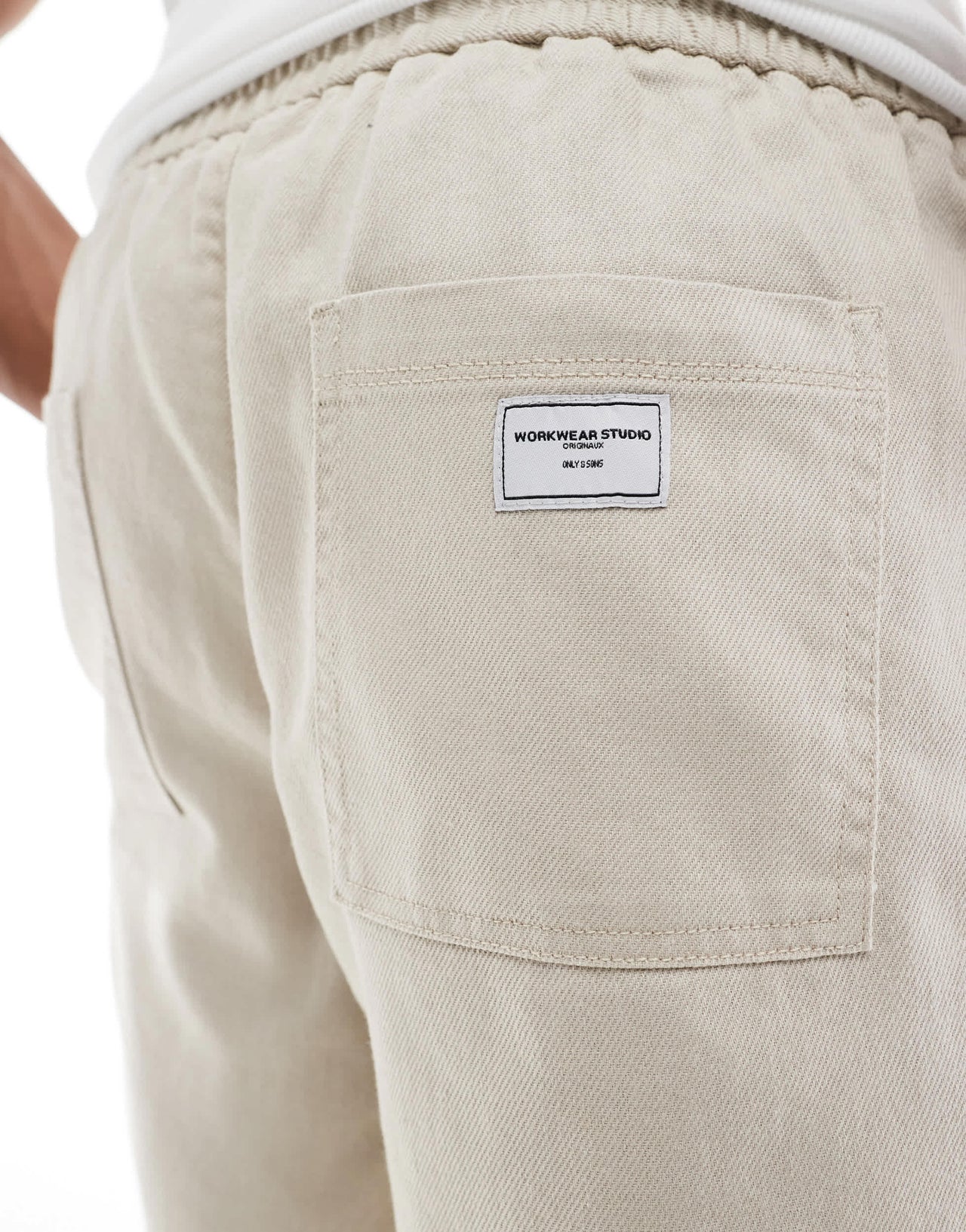 ONLY & SONS linen mix worker short in beige