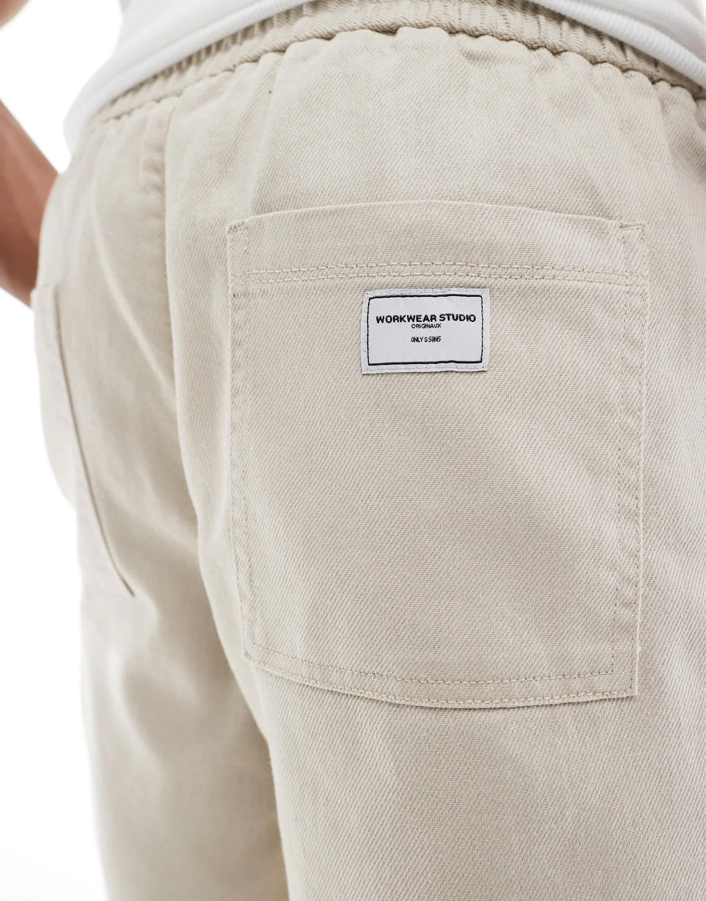ONLY & SONS linen mix worker short in beige