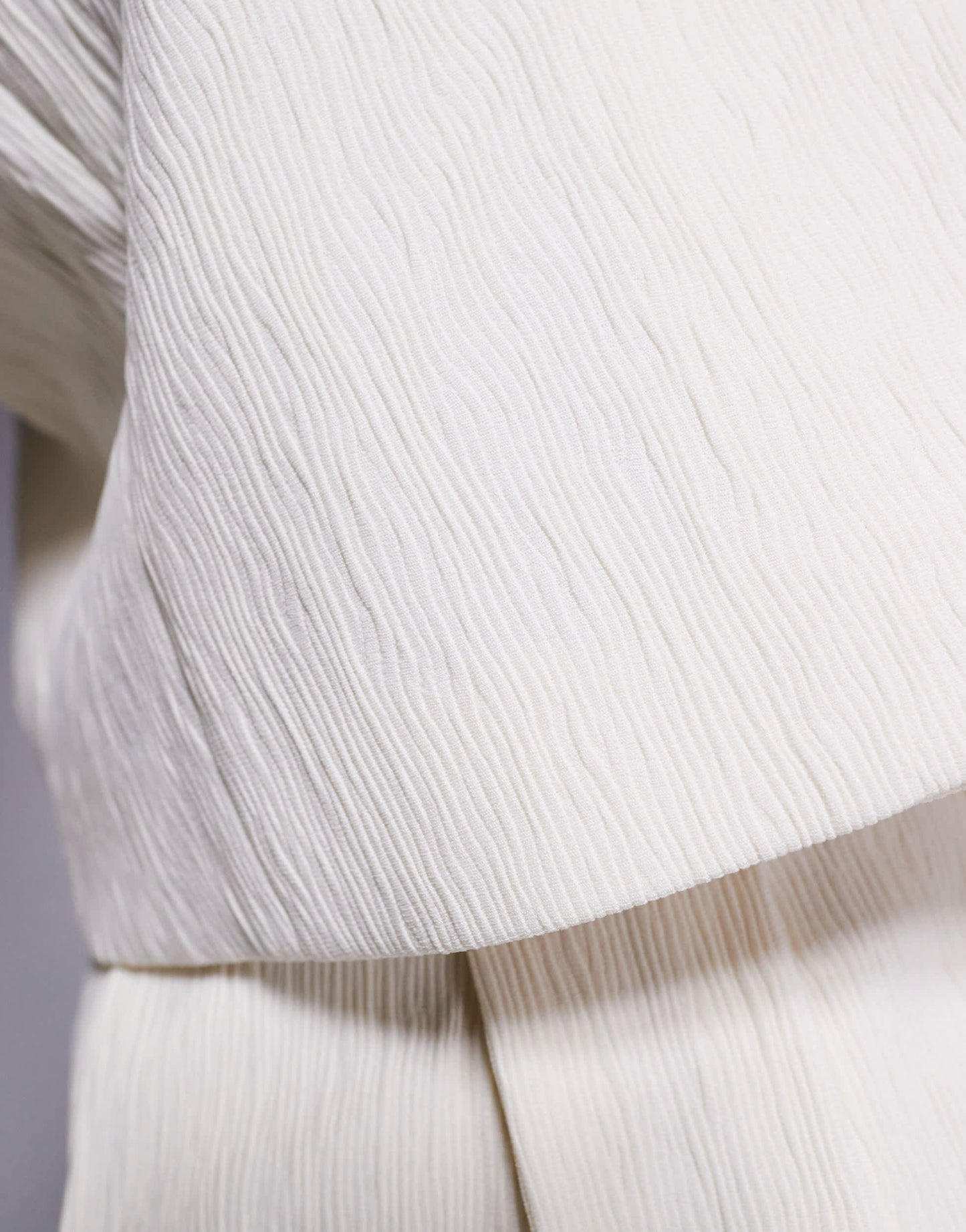 ASOS DESIGN cropped textured blazer co-ord in cream