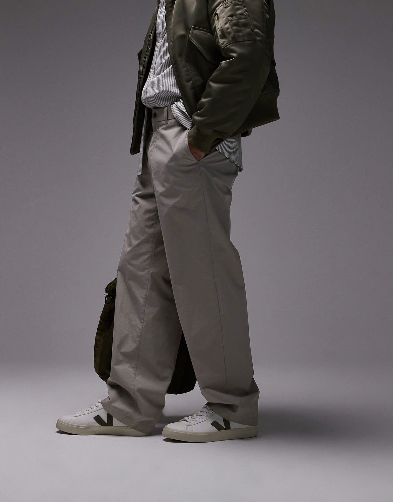 ARKET relaxed chino trousers in dark beige