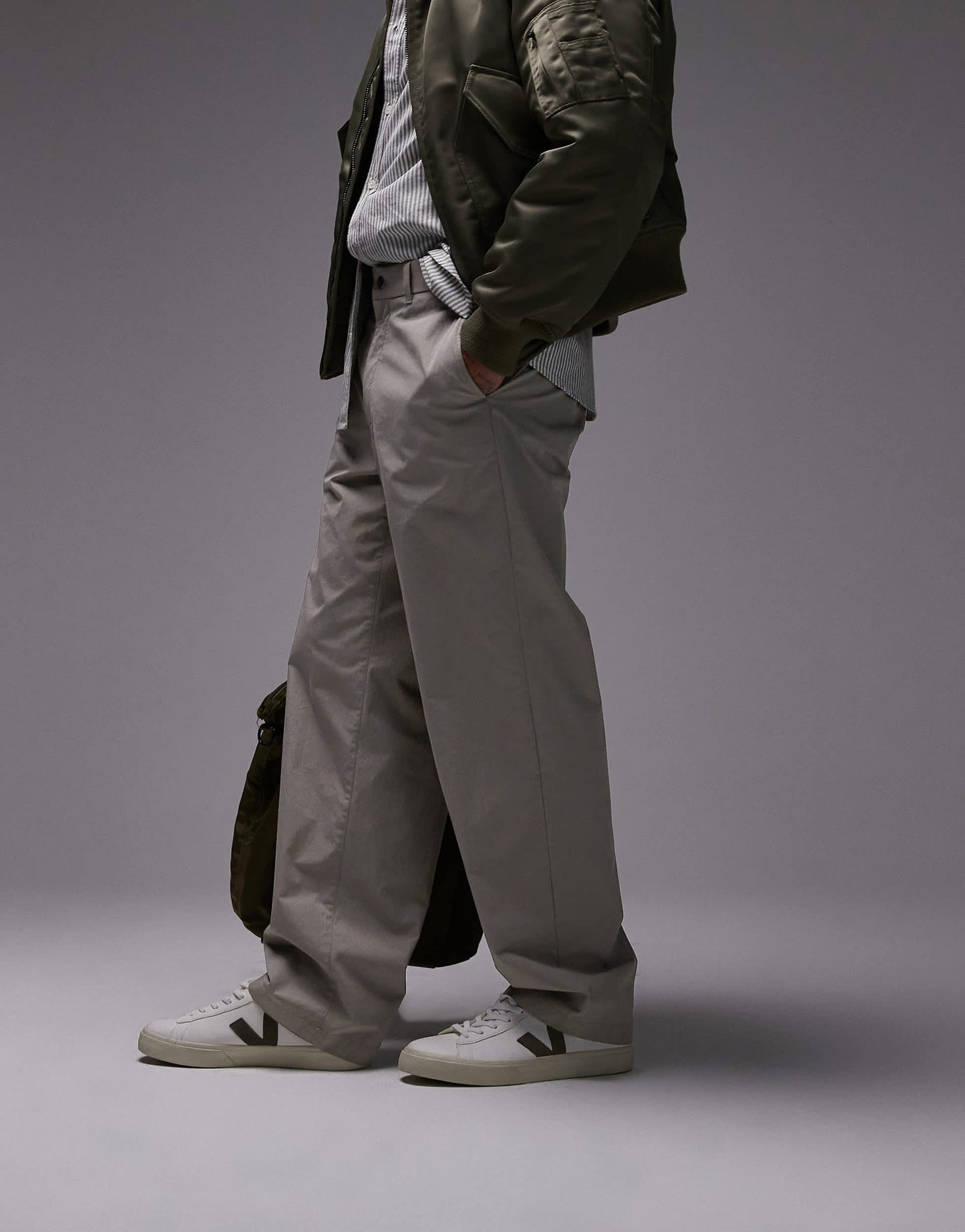 ARKET relaxed chino trousers in dark beige