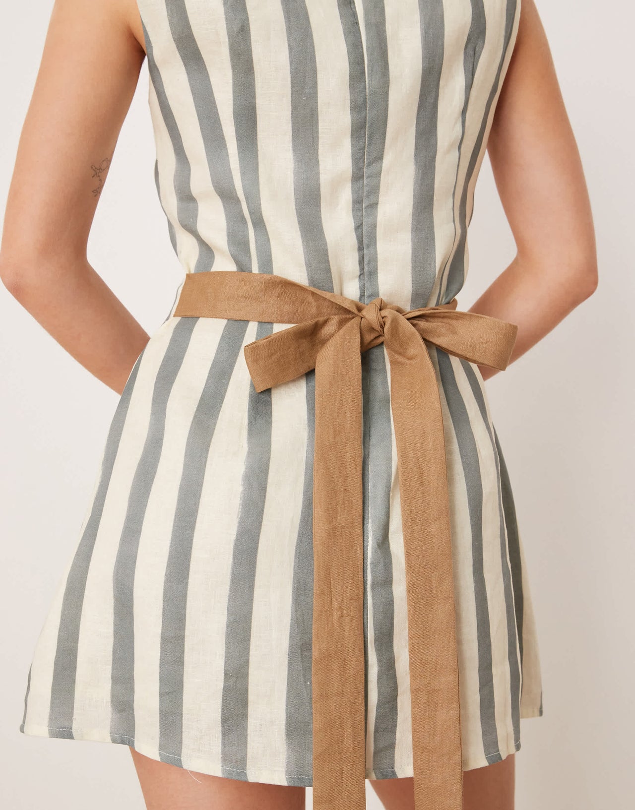 VRG GRL lea striped linen mini dress in multi