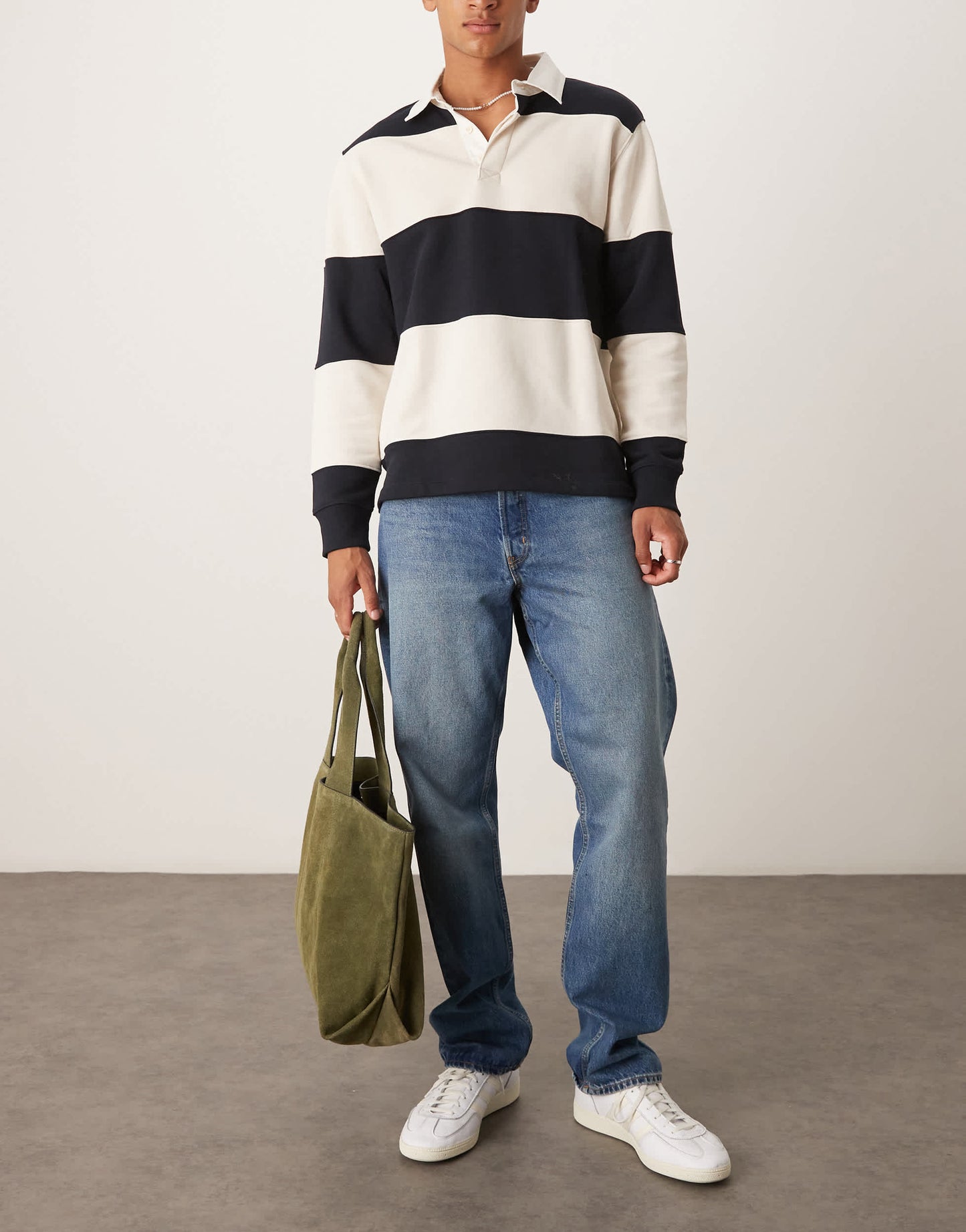 Arket Ocean loose straight leg jeans in mid washed blue