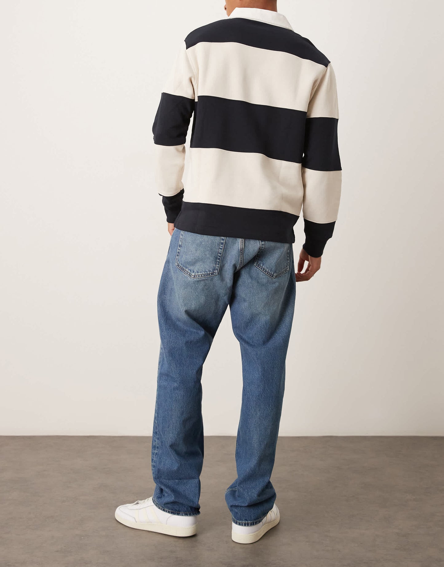 Arket Ocean loose straight leg jeans in mid washed blue