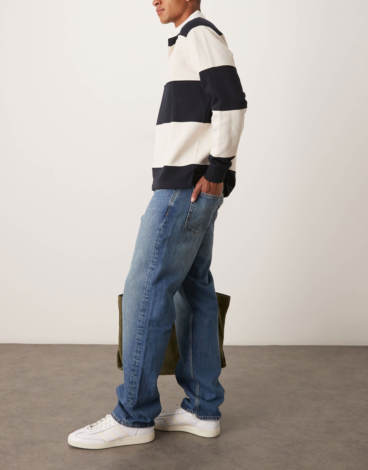 Arket Ocean loose straight leg jeans in mid washed blue