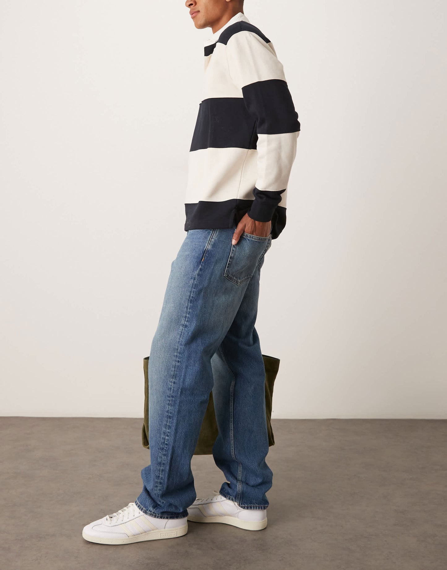 Arket Ocean loose straight leg jeans in mid washed blue
