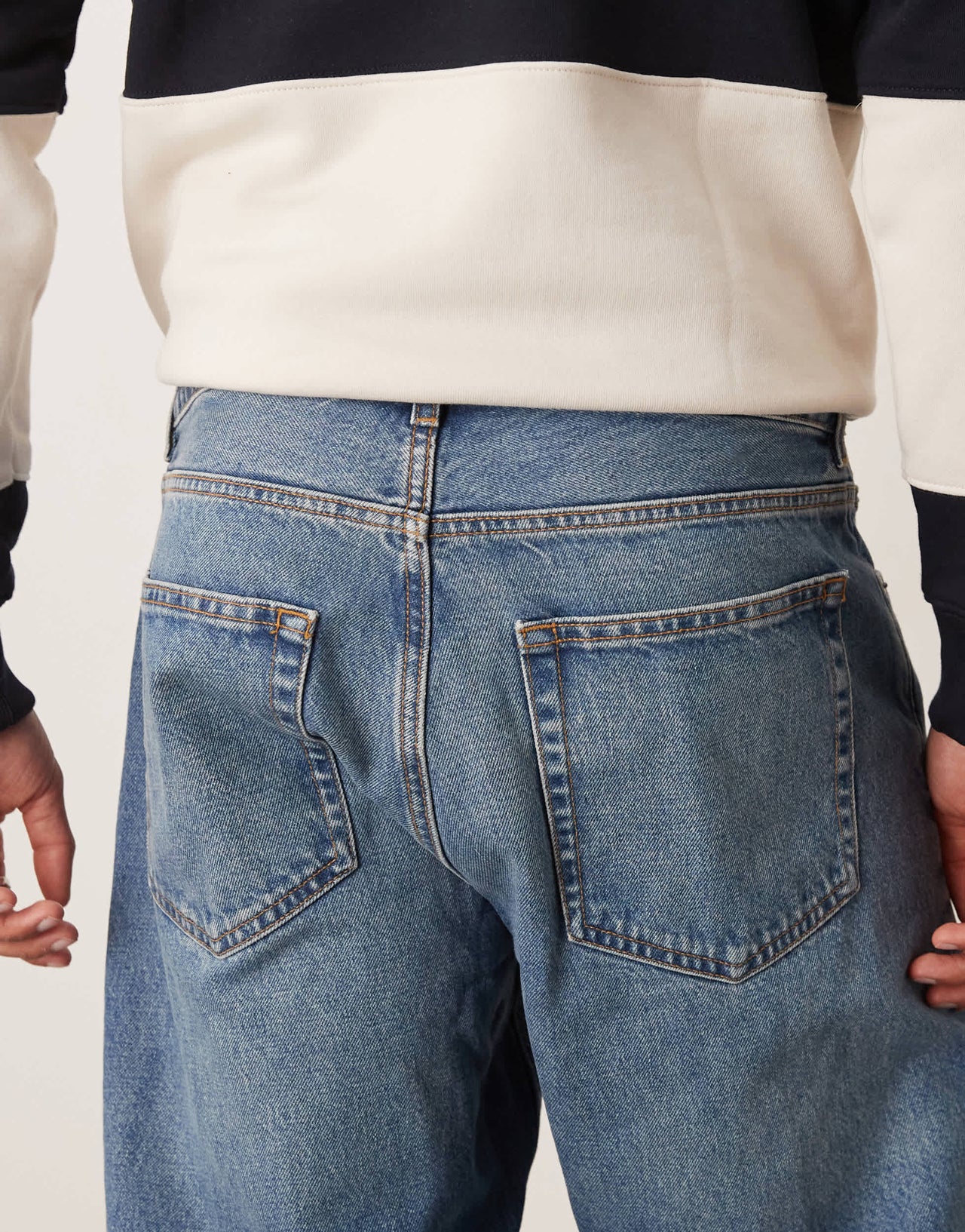 Arket Ocean loose straight leg jeans in mid washed blue