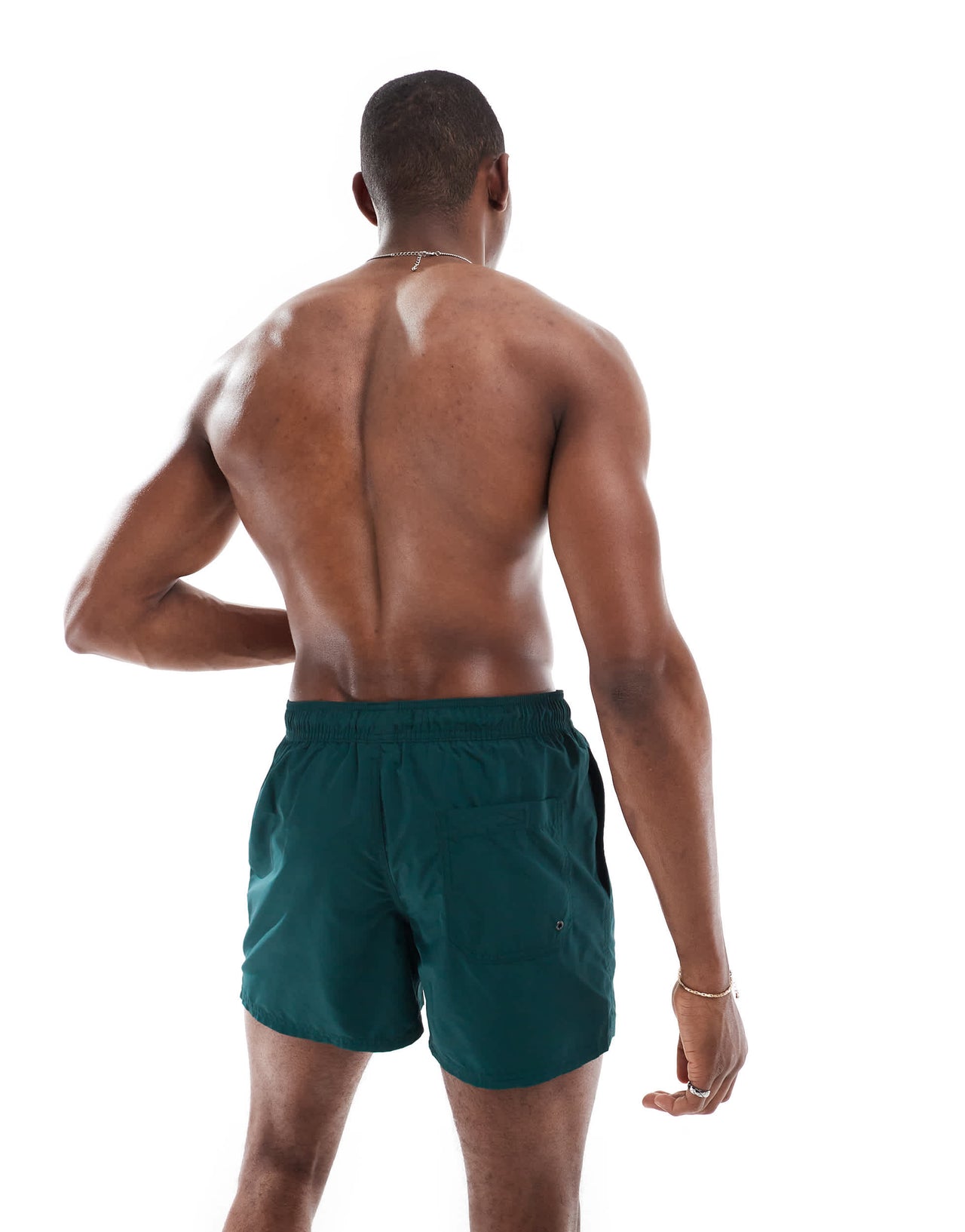 Bershka basic swimshort in dark green