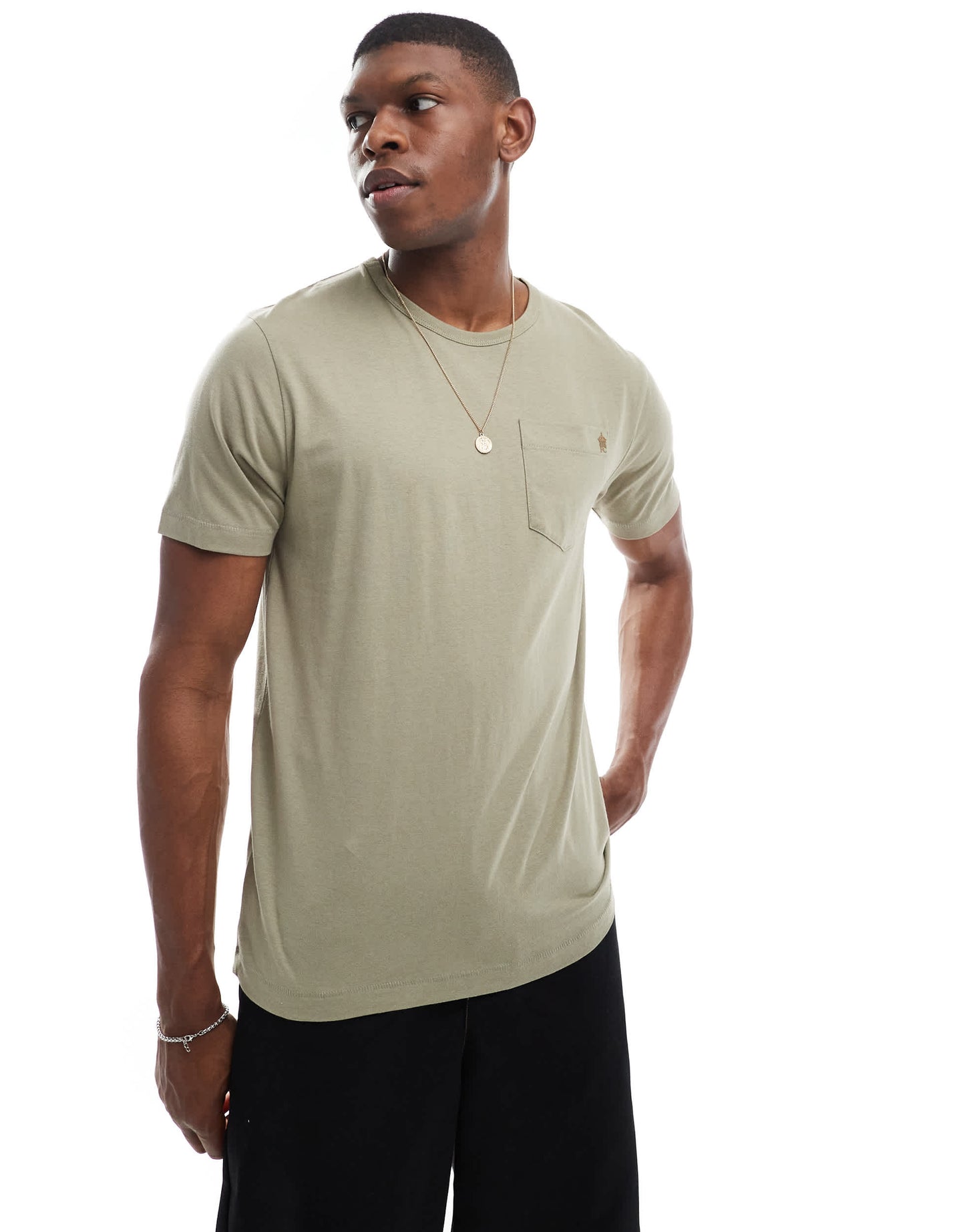 French Connection classic pocket t-shirt in light khaki
