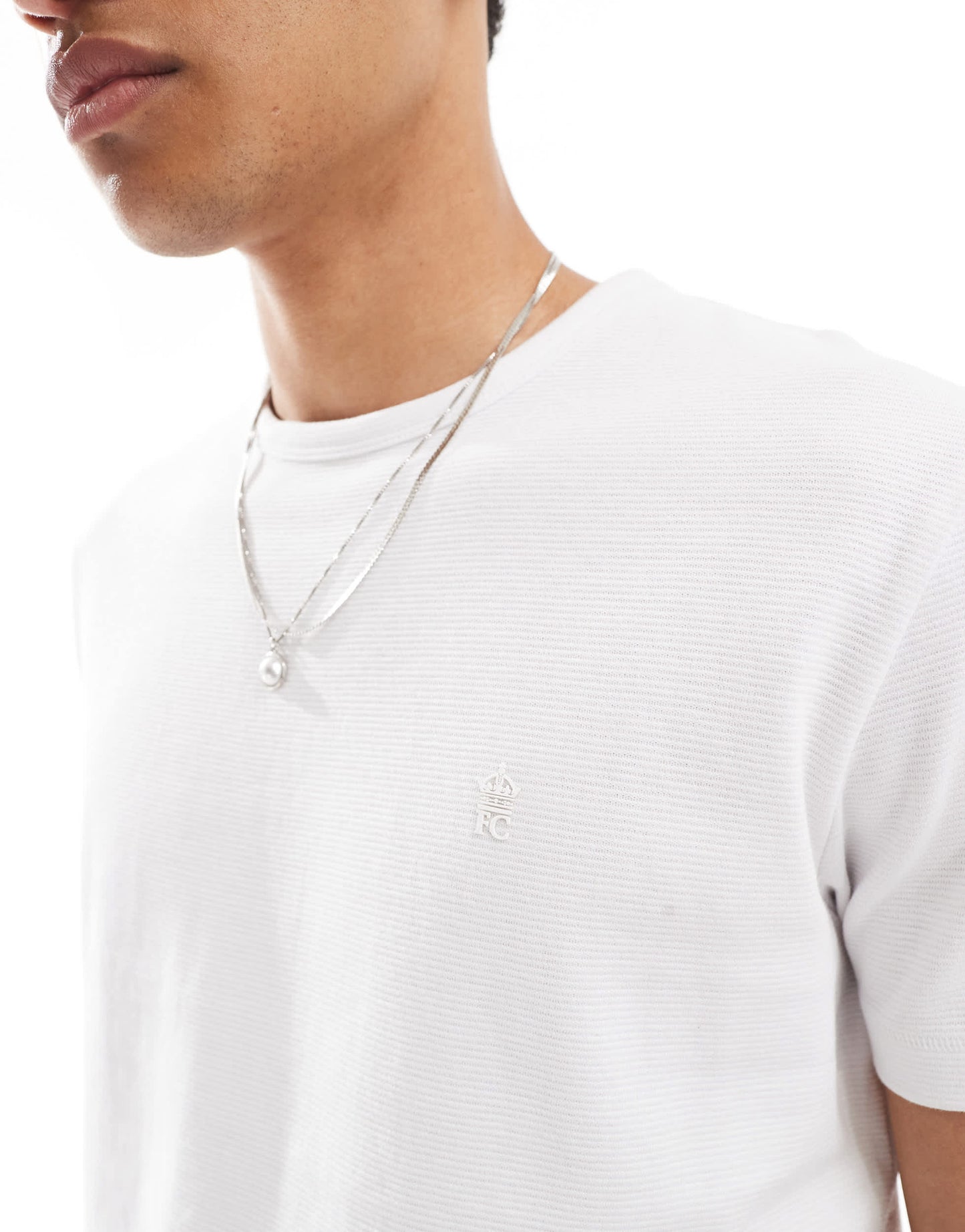 French Connection micro ottoman t-shirt in white