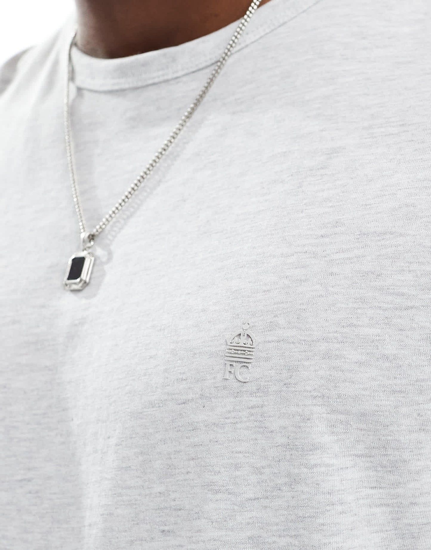 French Connection crew neck short sleeve t-shirt in ecru melange