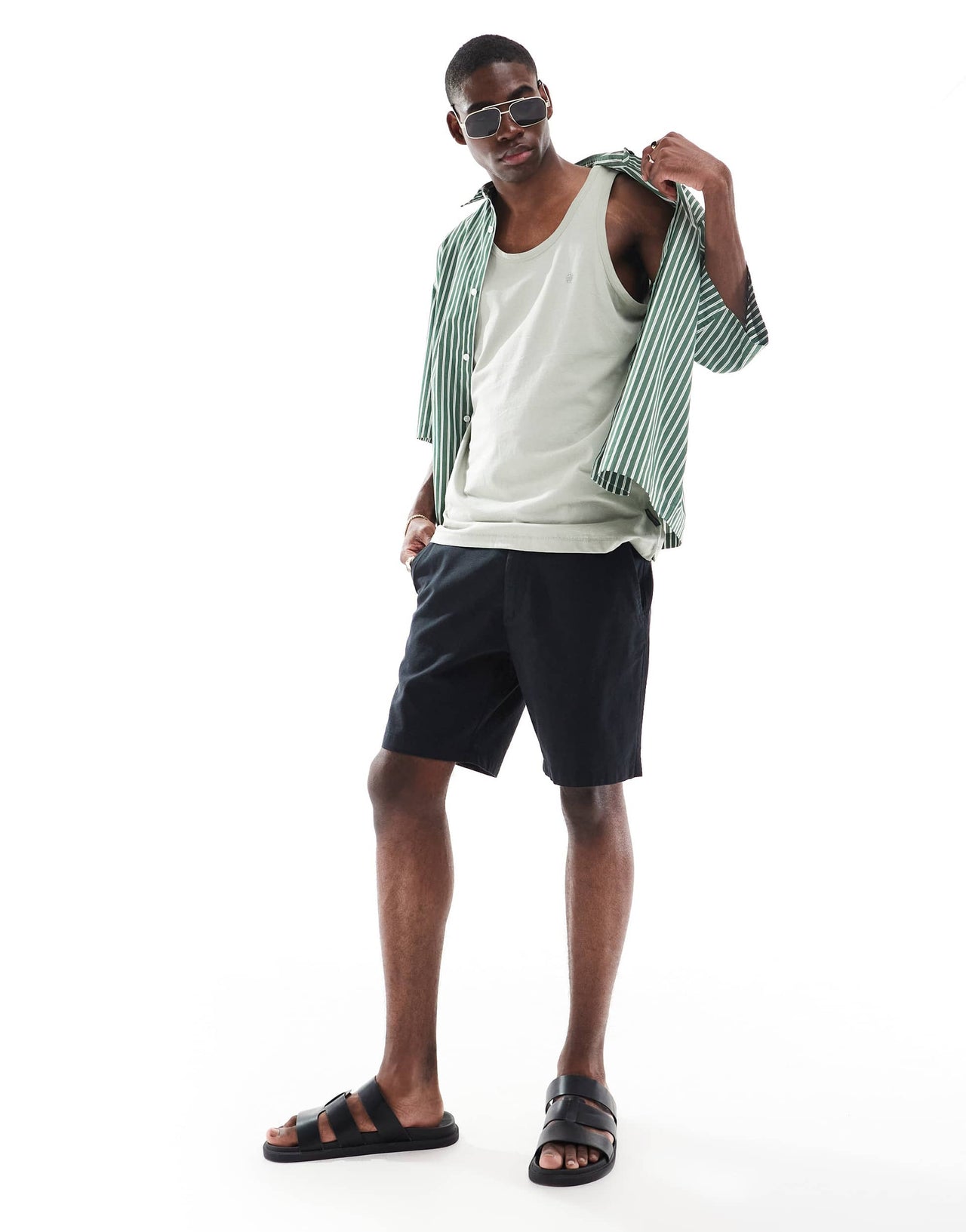 French Connection essential vest in sage