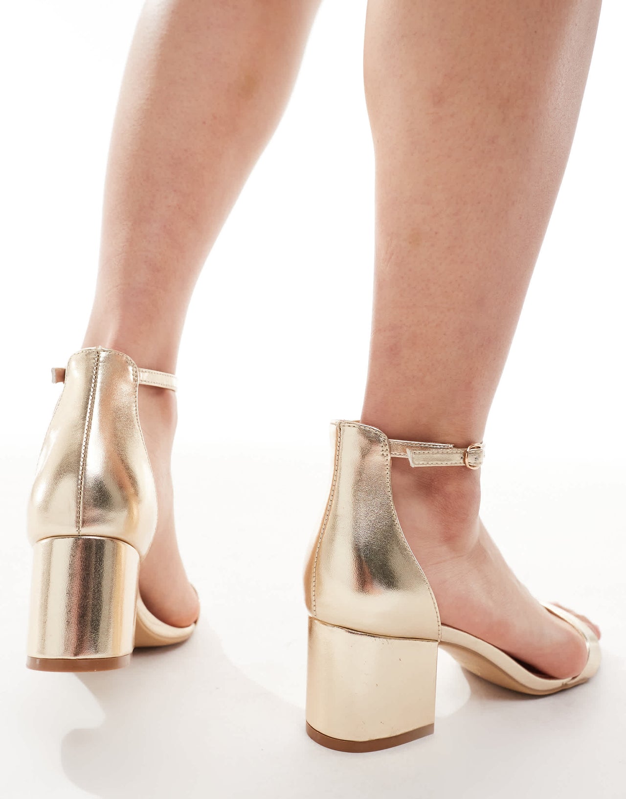 SEQWL Hallie heeled sandals in gold PU