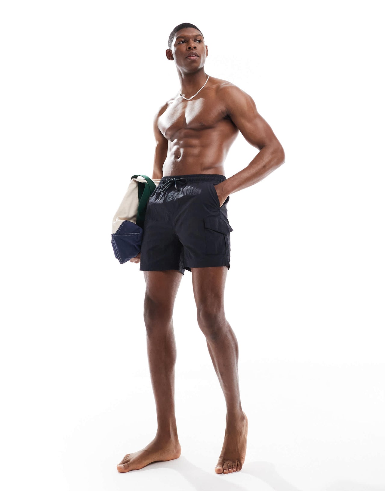 French Connection combat swim trunks in navy
