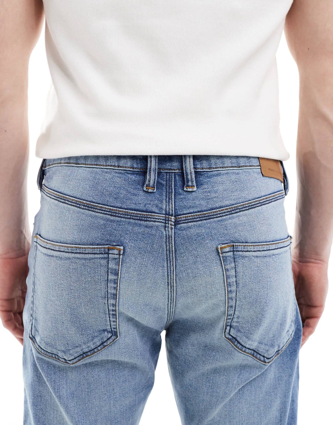 French Connection slim leg jeans in light wash blue