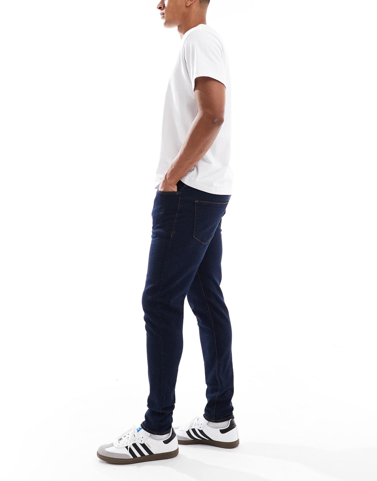 French Connection tapered jeans in dark wash blue