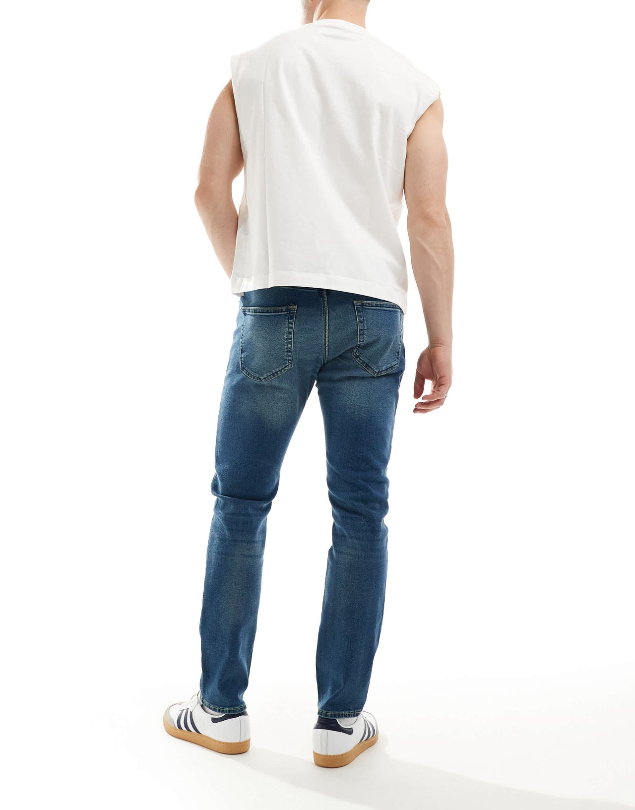 French Connection slim leg jeans in mid wash blue