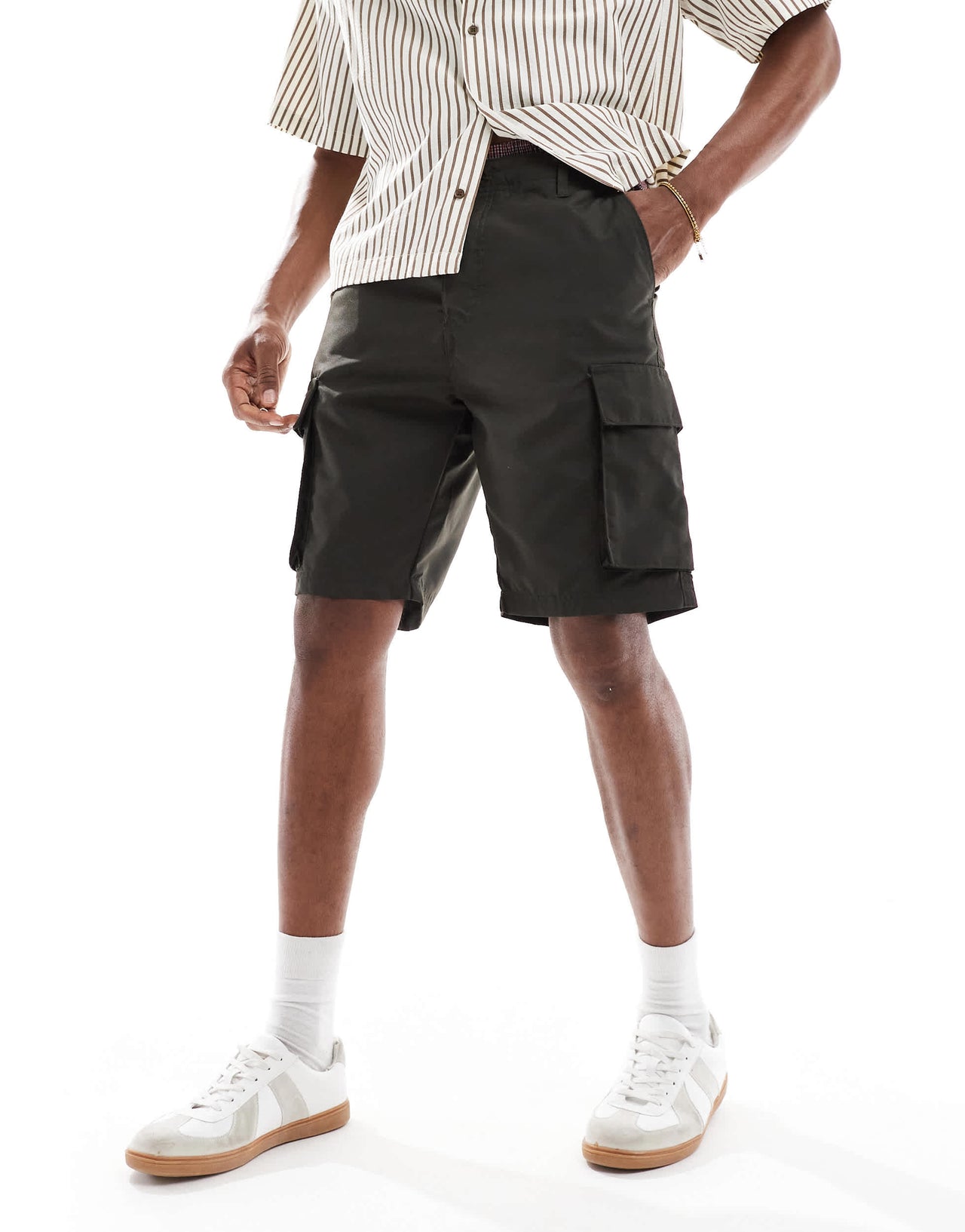 French Connection tech cargo pocket shorts in khaki
