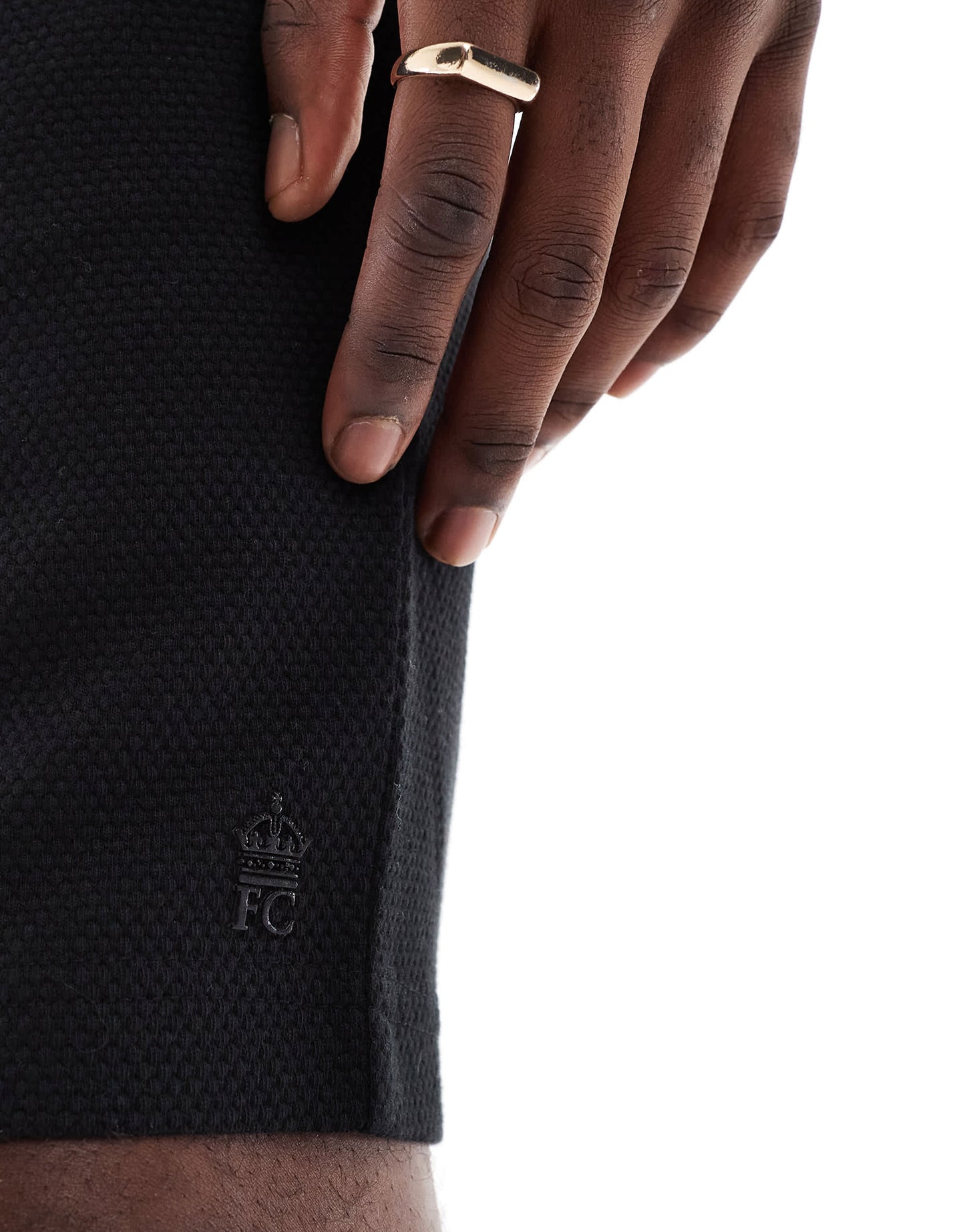 French Connection popcorn drawtsring shorts in navy