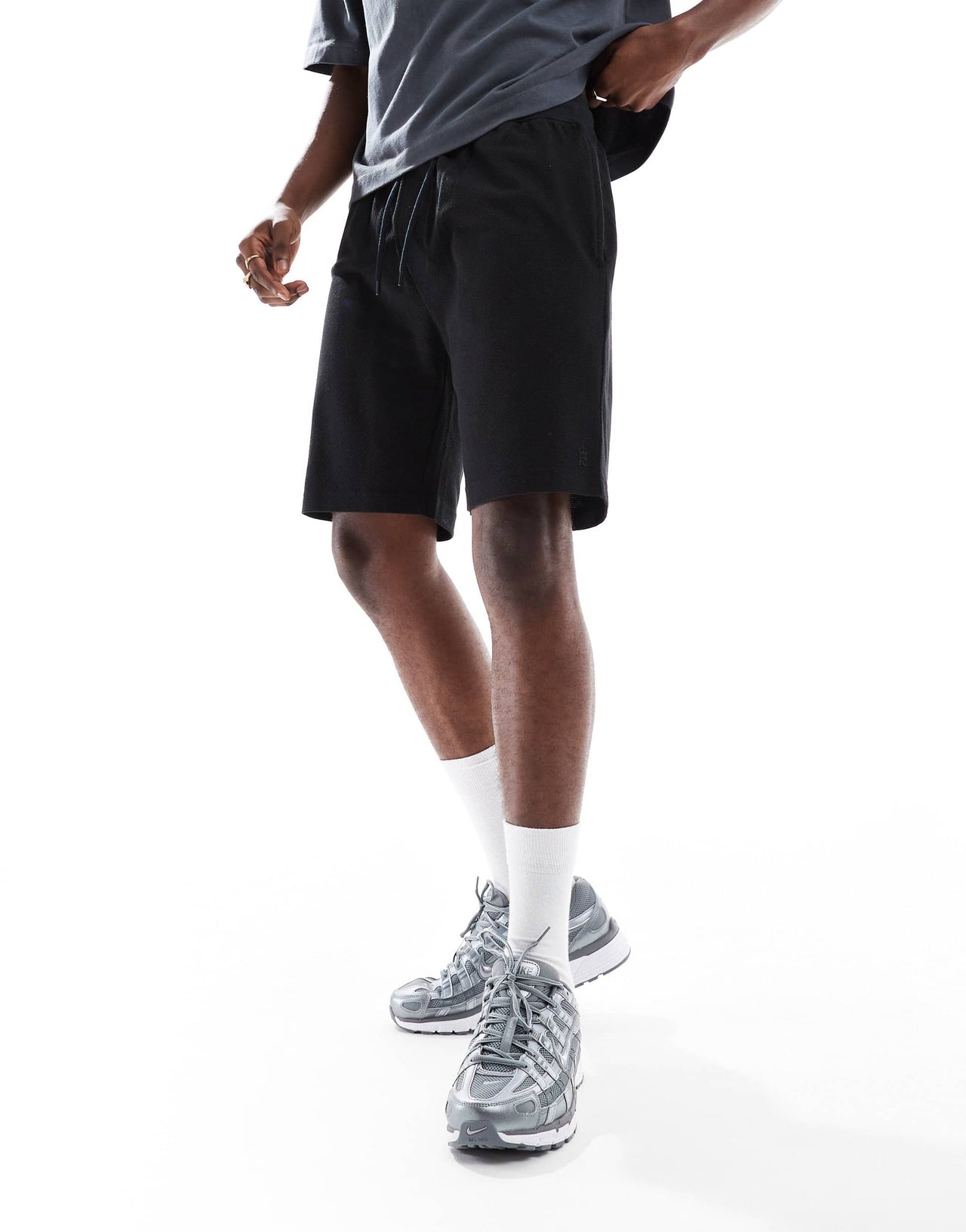 French Connection popcorn drawtsring shorts in navy