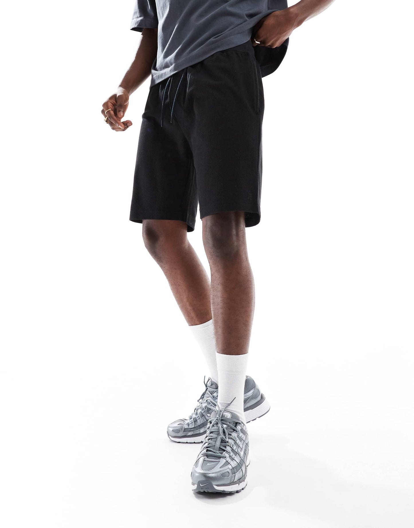 French Connection popcorn drawtsring shorts in navy