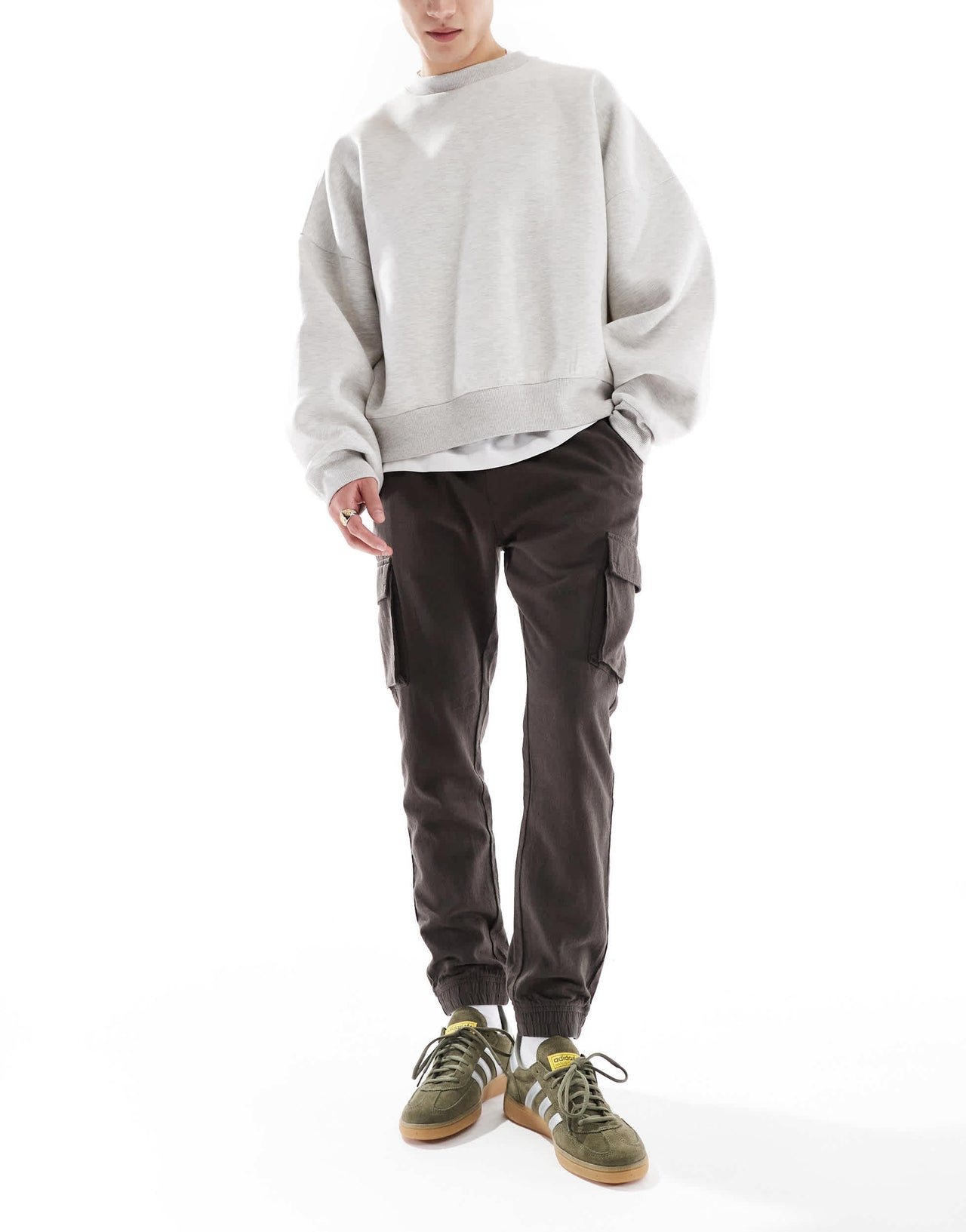 French Connection cargo pocket linen trousers in khaki