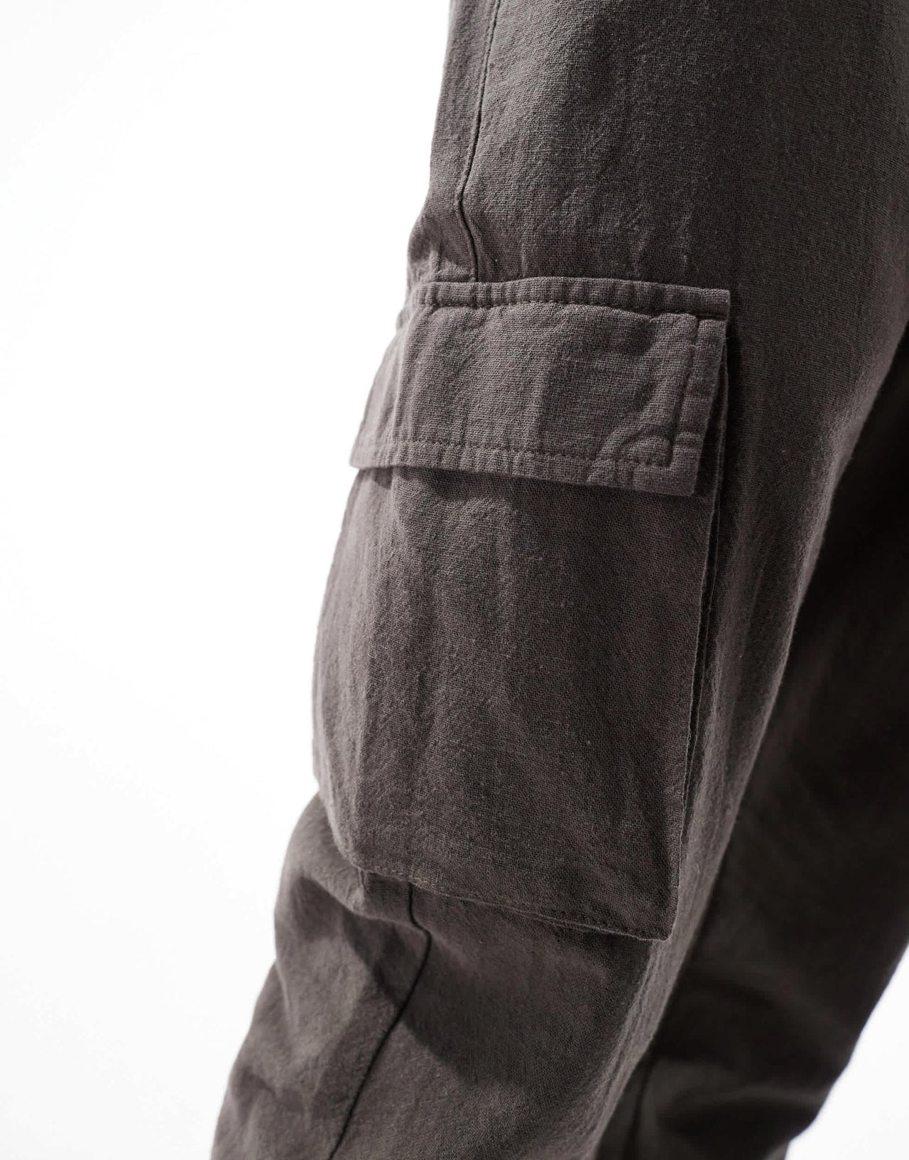 French Connection cargo pocket linen trousers in khaki