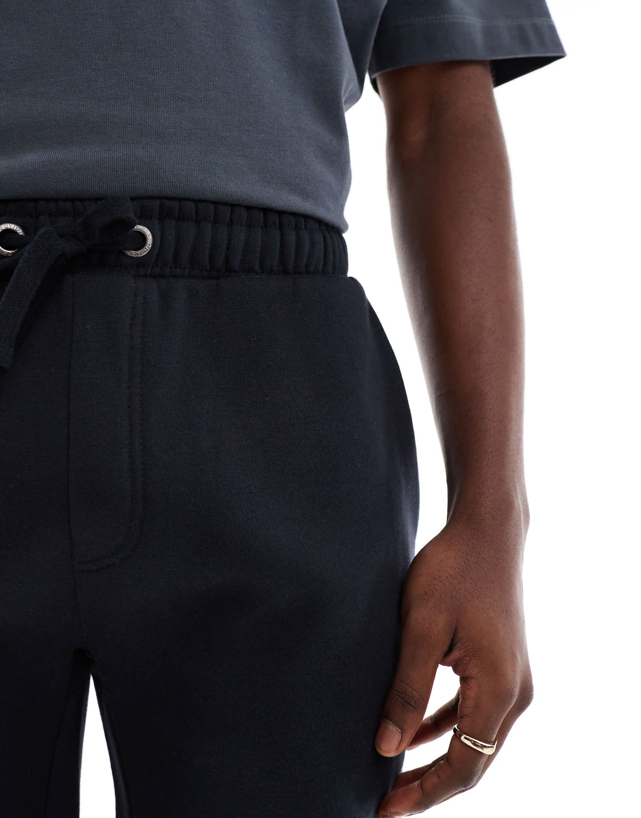 French Connection drawstring jersey shorts in navy