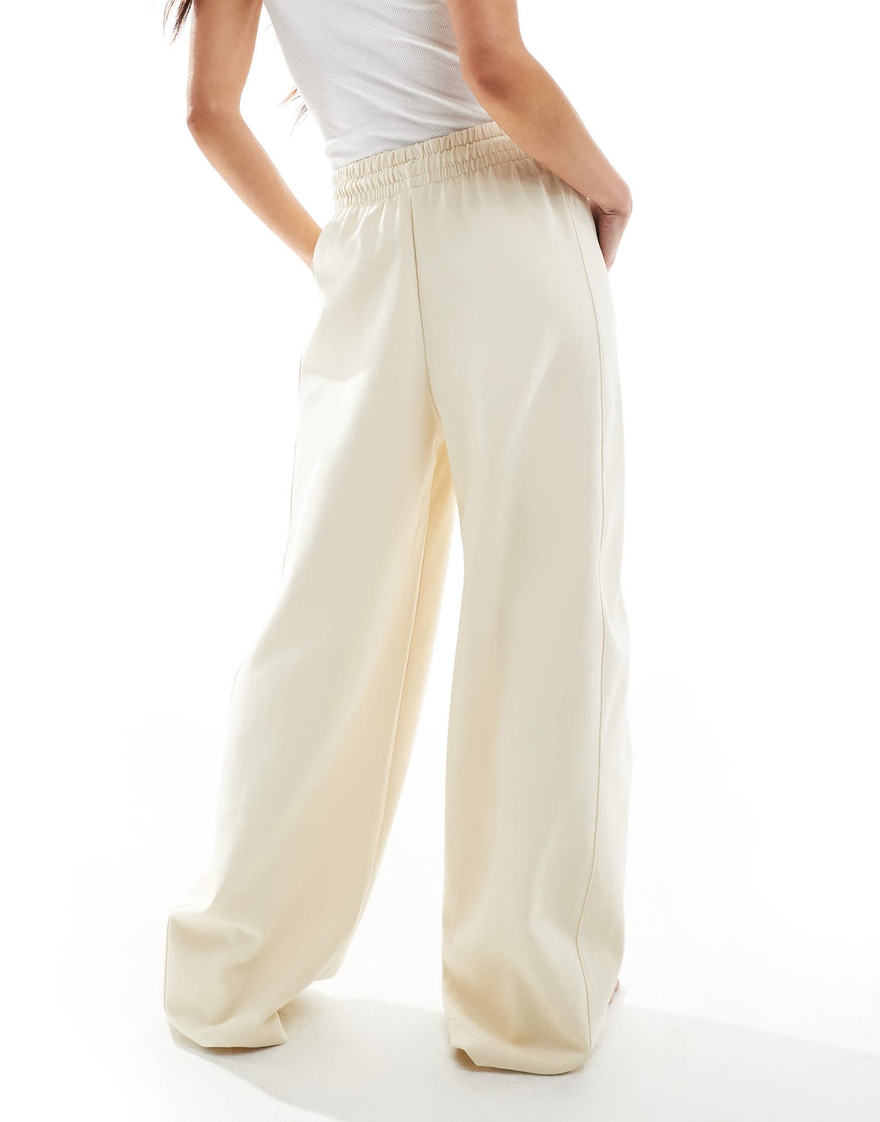 Bershka balloon fit joggers in vanilla