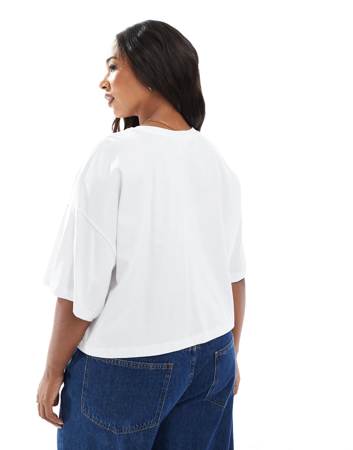 ONLY Curve tomato crop t-shirt in white