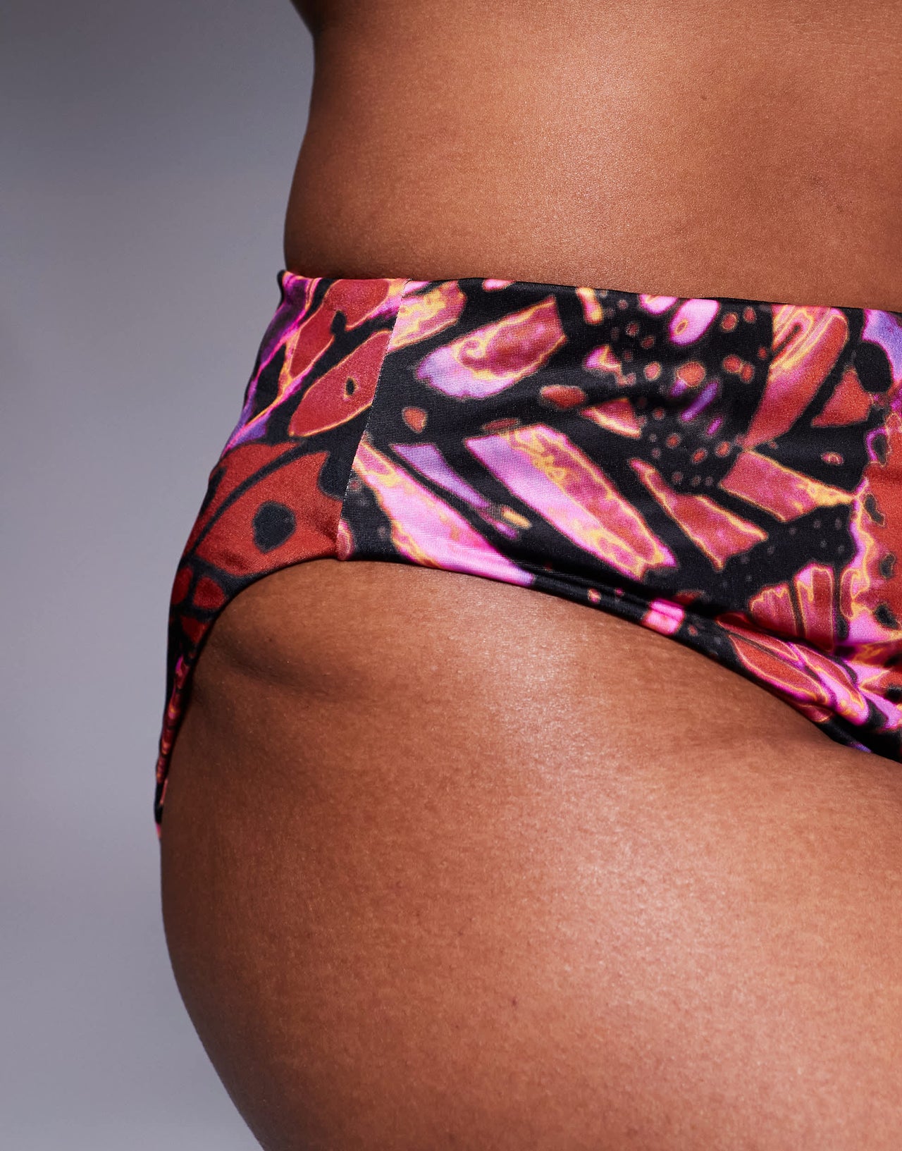 ASOS DESIGN Curve Brooke high leg high waist bikini bottom in butterfly print