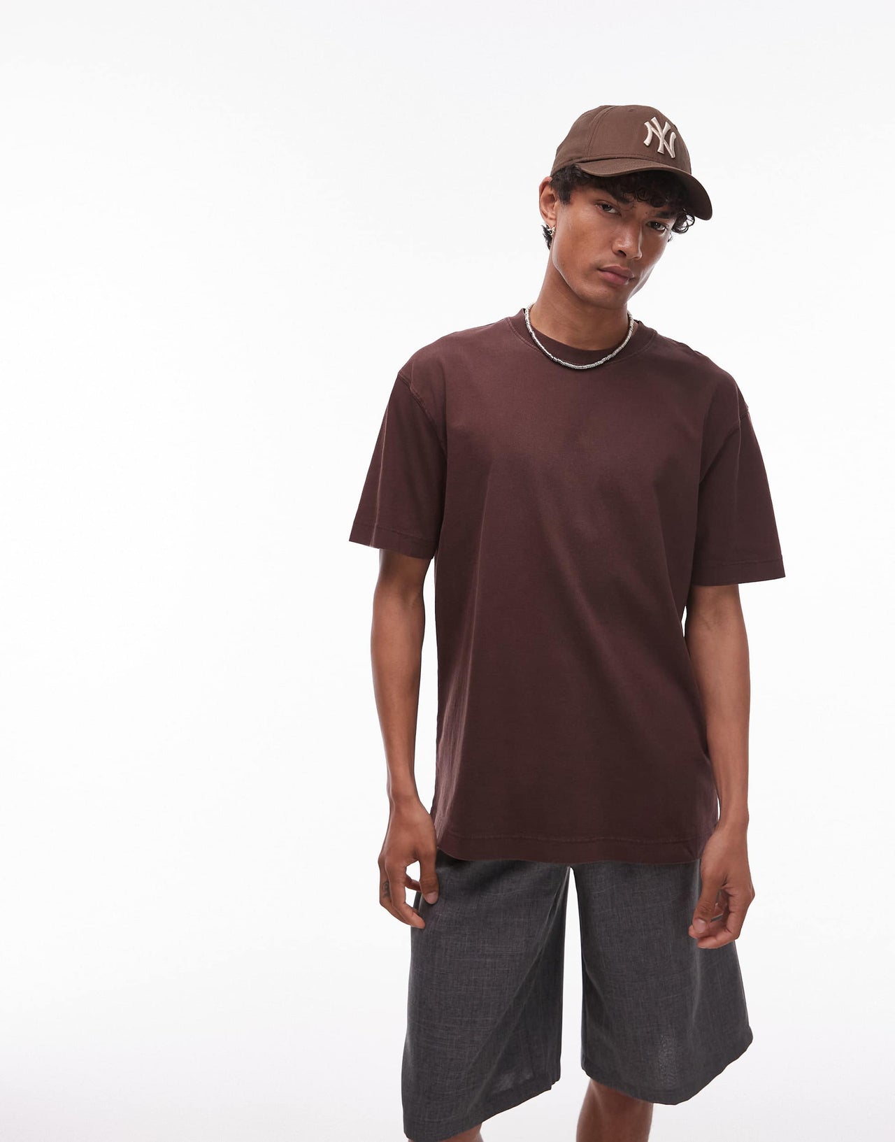 Topman relaxed fit t-shirt in washed brown