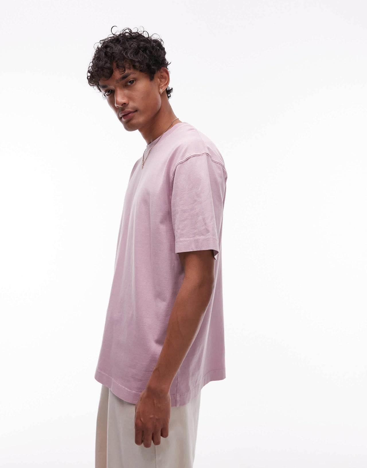 Topman relaxed fit t-shirt in washed lilac
