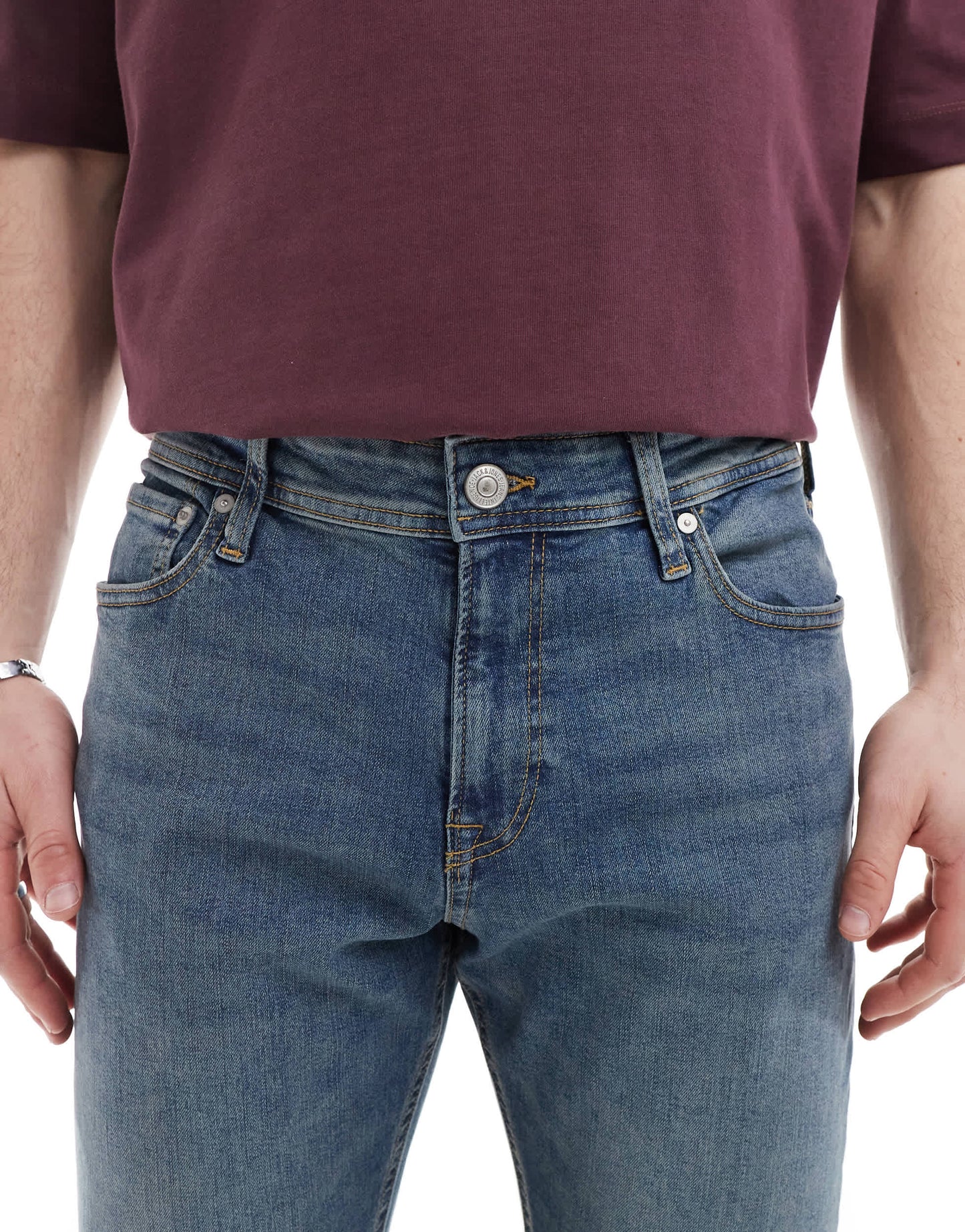 Jack & Jones Pete tapered jeans in vintage blue