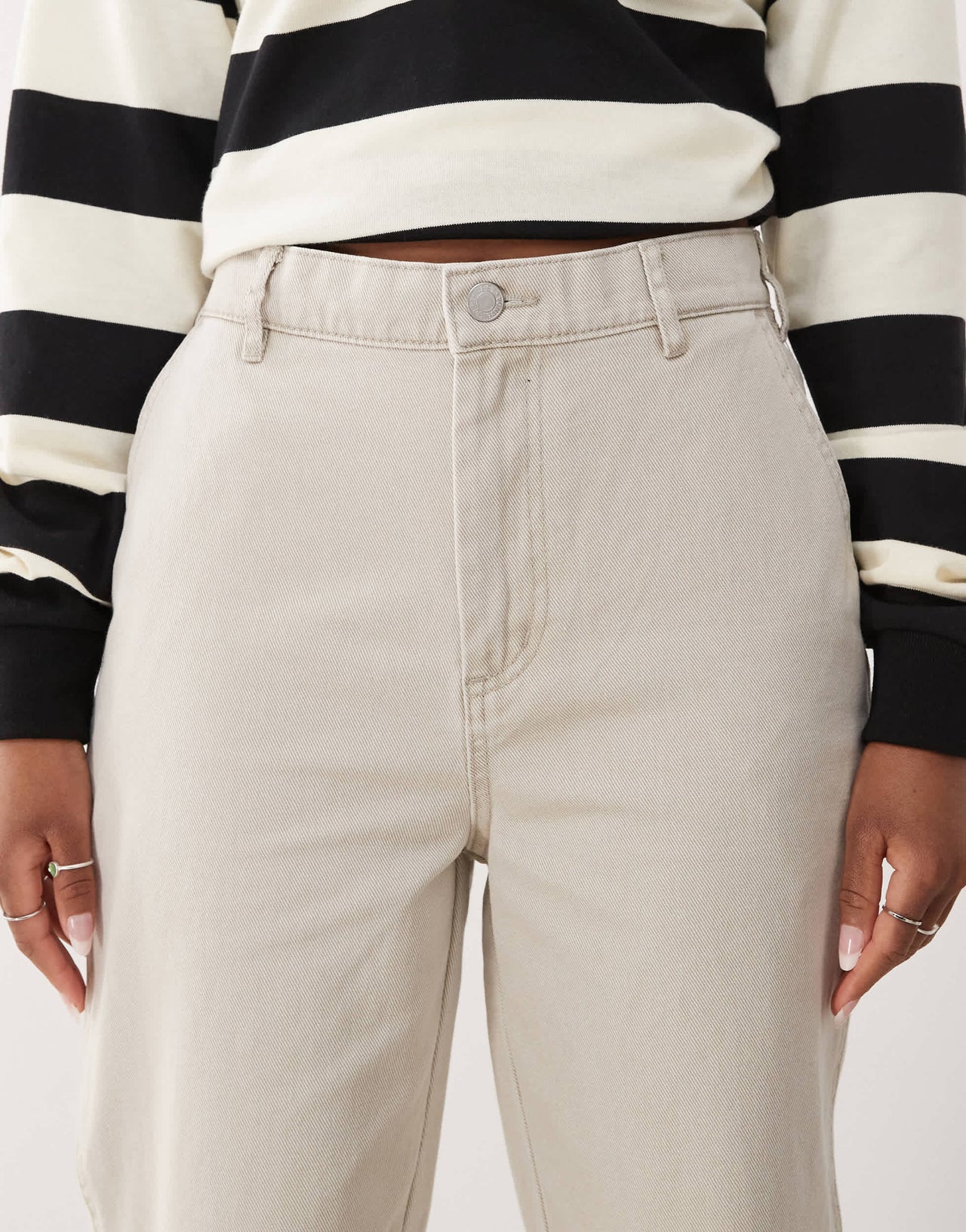 Obey Sybil carpenter denim jeans in faded beige wash