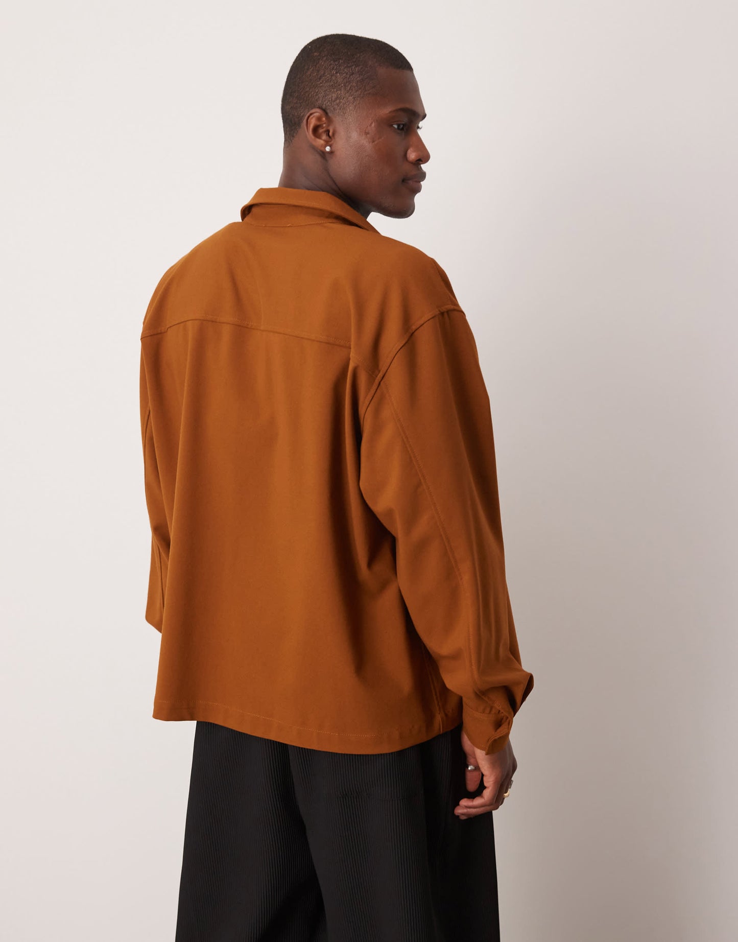 ASOS DESIGN oversized boxy shirt in brown