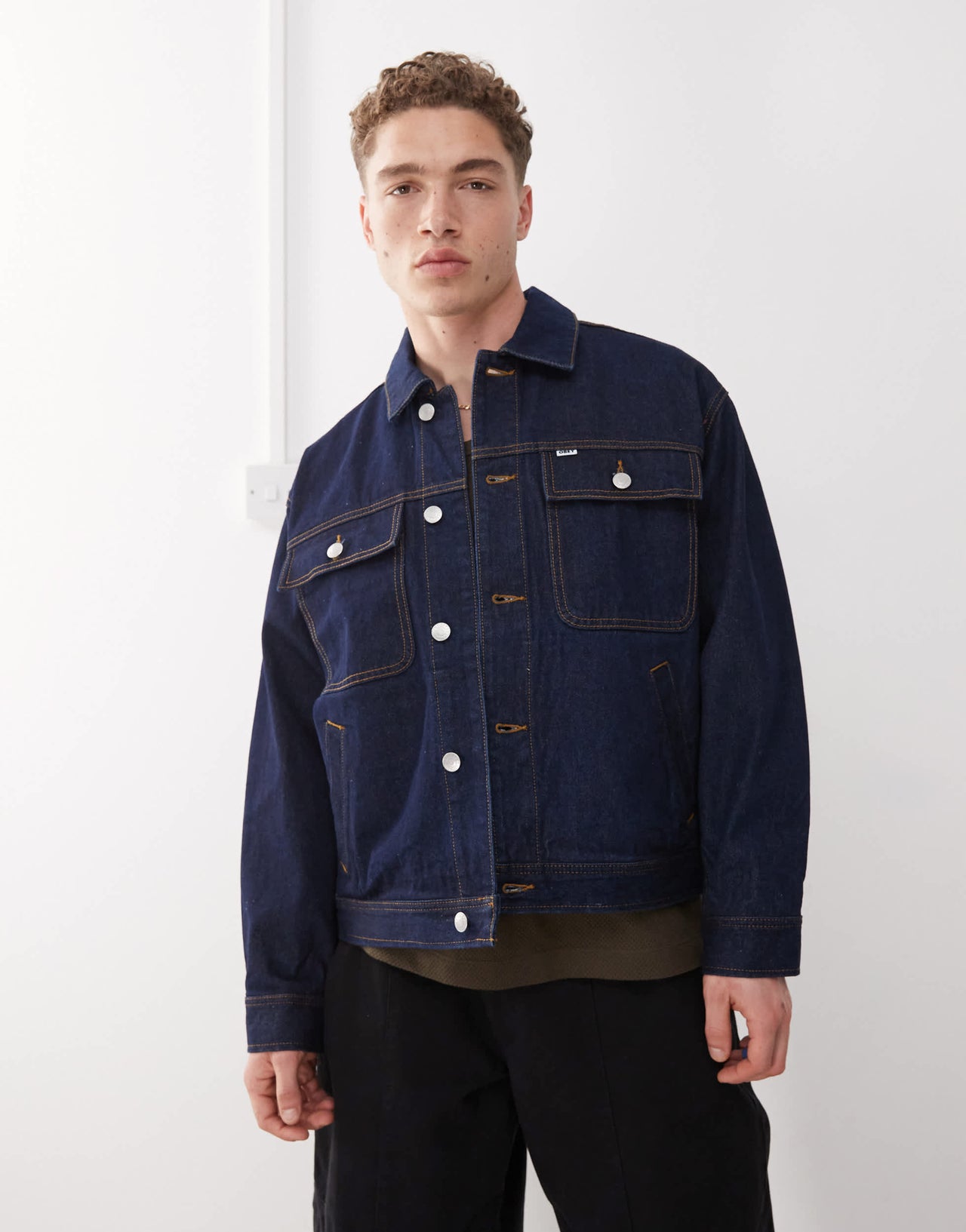 Obey opena jacket in rinse indigo
