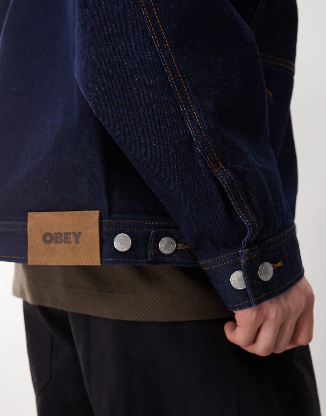 Obey opena jacket in rinse indigo