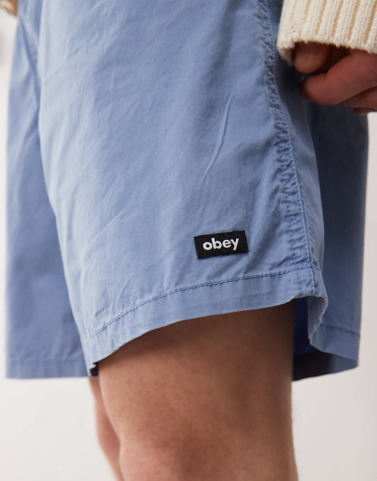 Obey easy gravel trail short in coronet blue faded wash