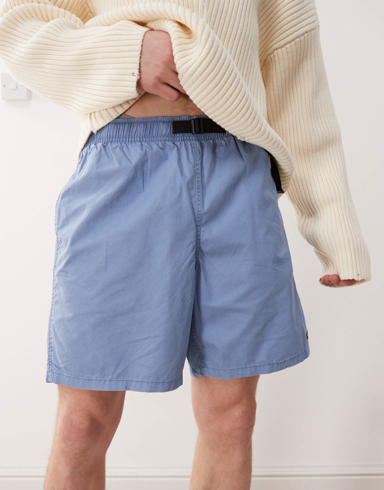 Obey easy gravel trail short in coronet blue faded wash