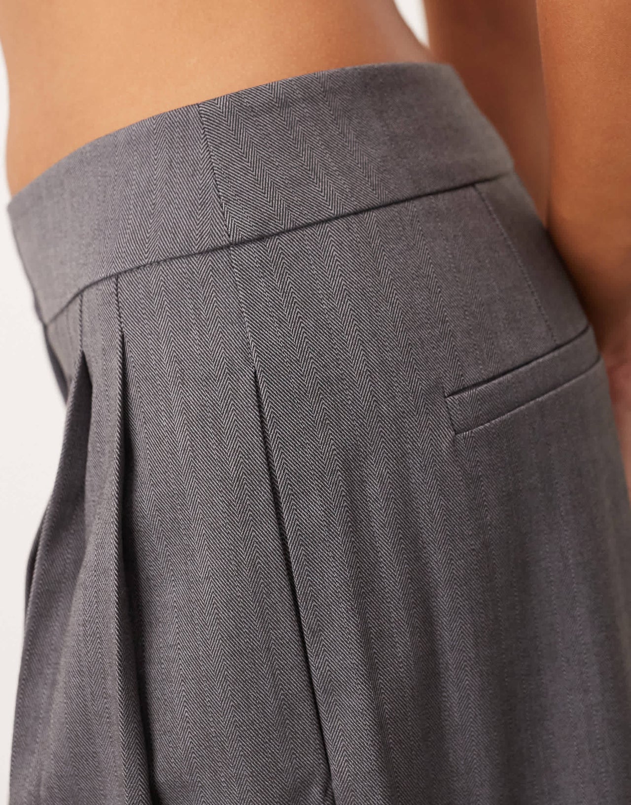 ARRANGE co -ord tailored wide leg trouser with pleats in slate grey