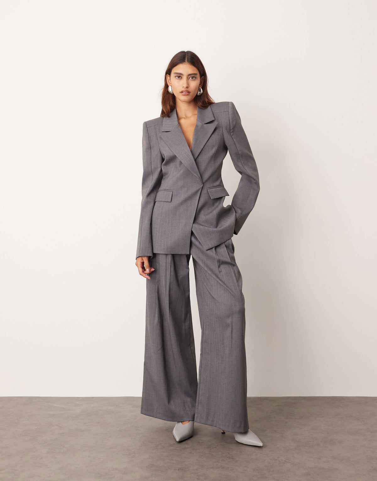 ARRANGE co-ord structured tailored blazer in slate grey
