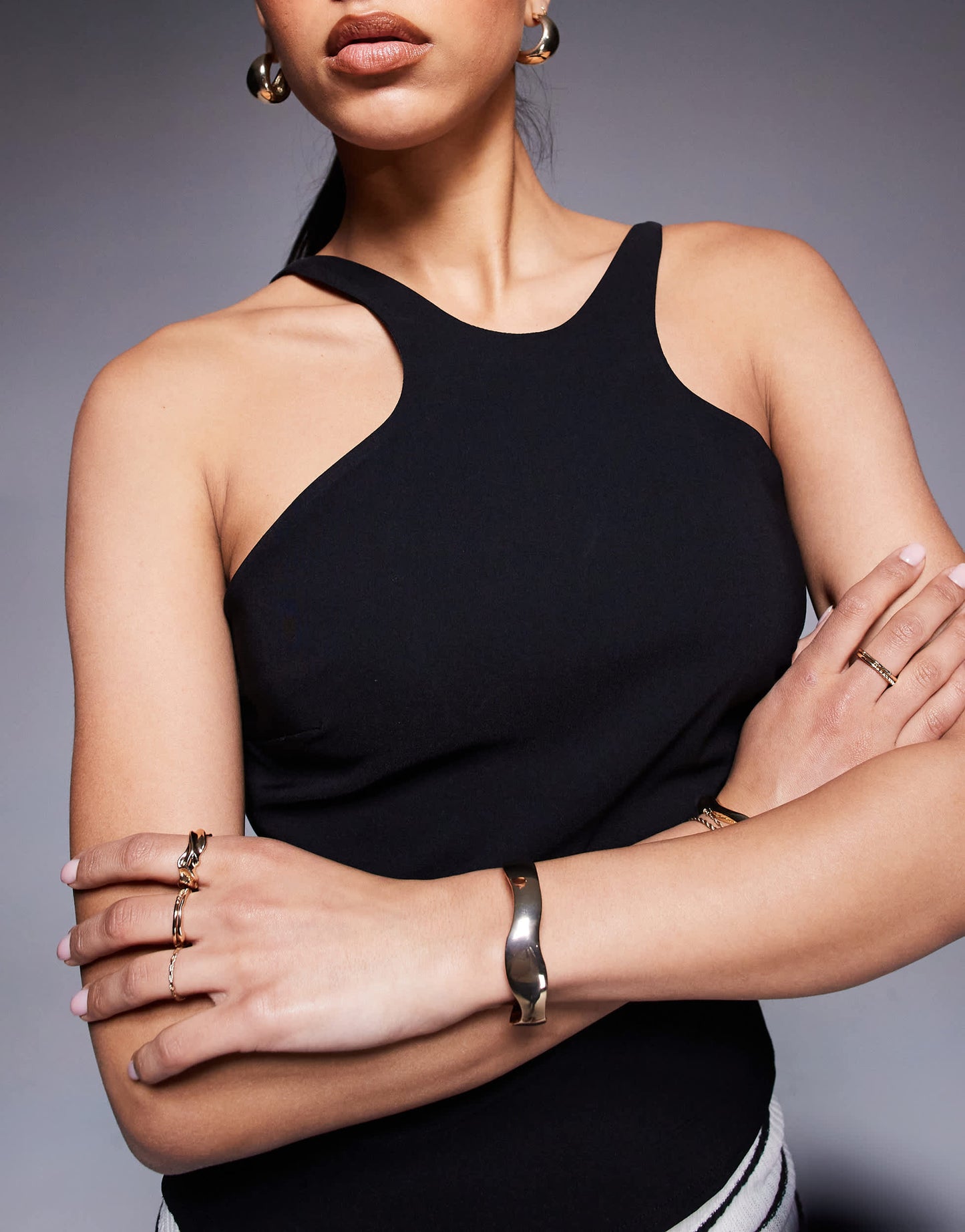 River Island strappy vest in black co ord