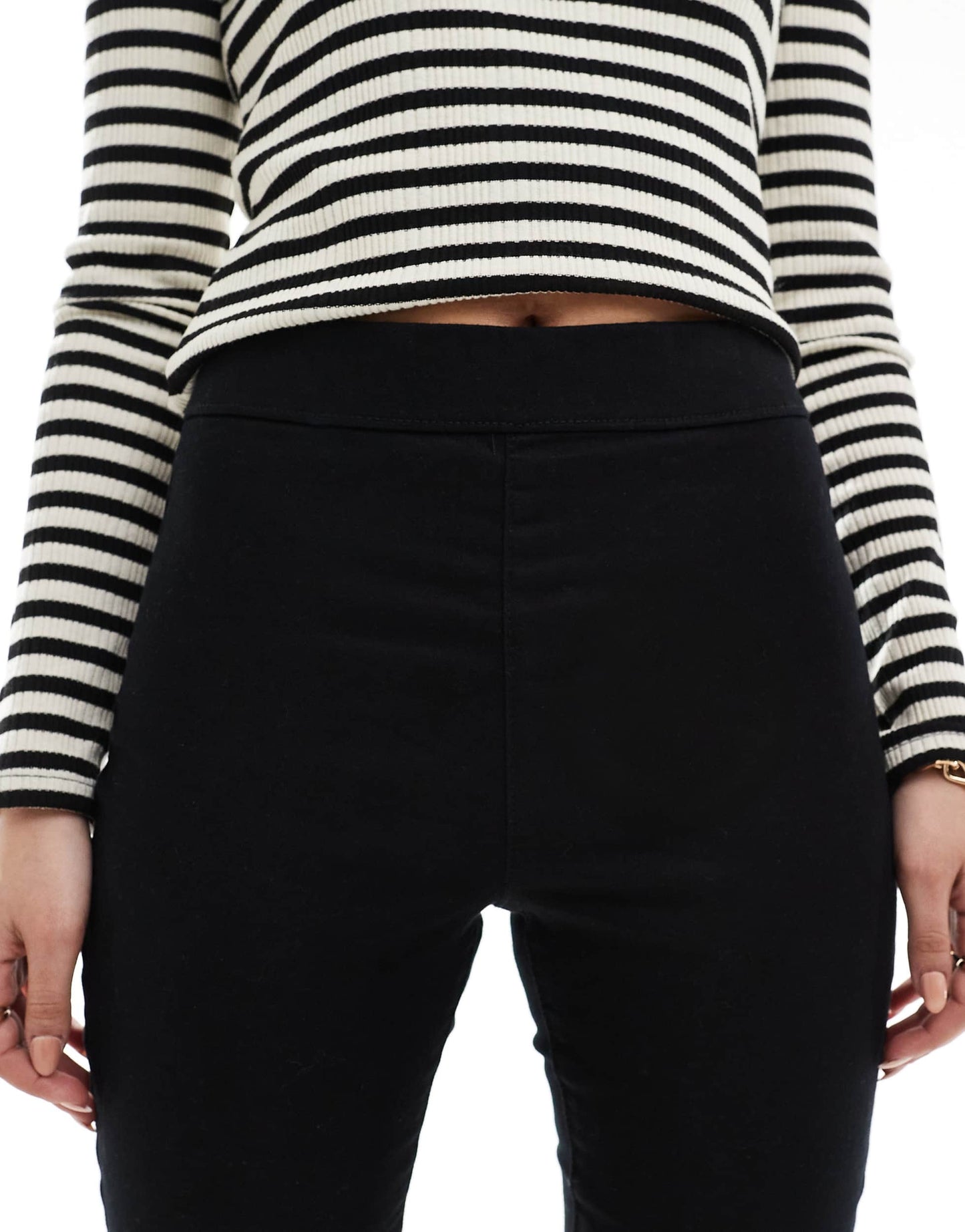 New Look denim capri trouser in black